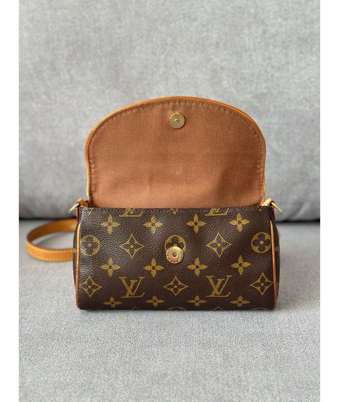 LOUIS VUITTON Коричневая кожаная сумка через плечо, фото 6