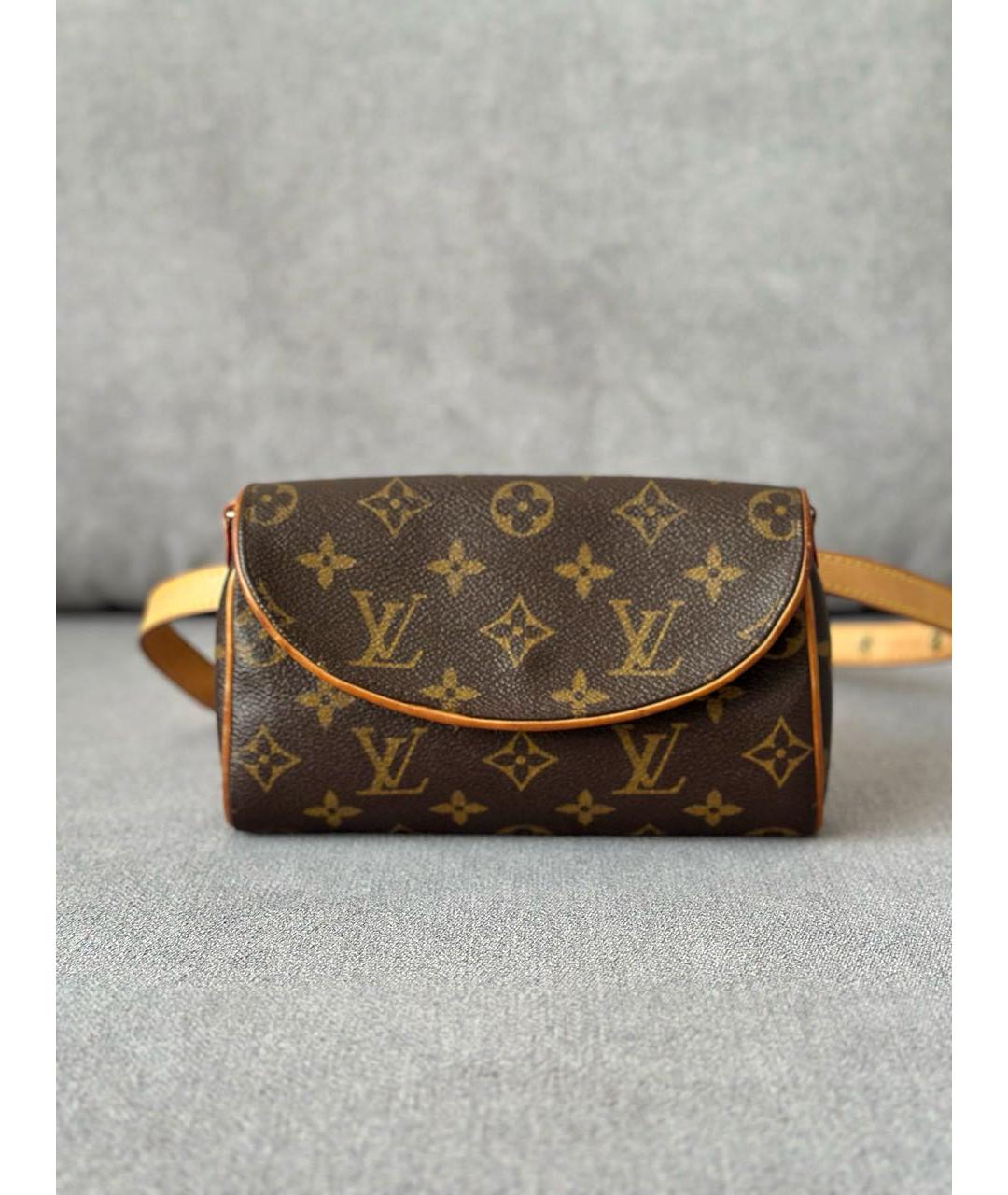 LOUIS VUITTON Коричневая кожаная сумка через плечо, фото 3