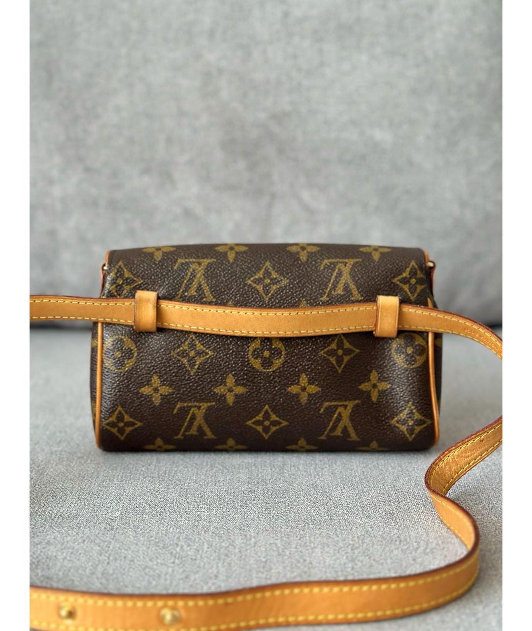 LOUIS VUITTON Коричневая кожаная сумка через плечо, фото 4