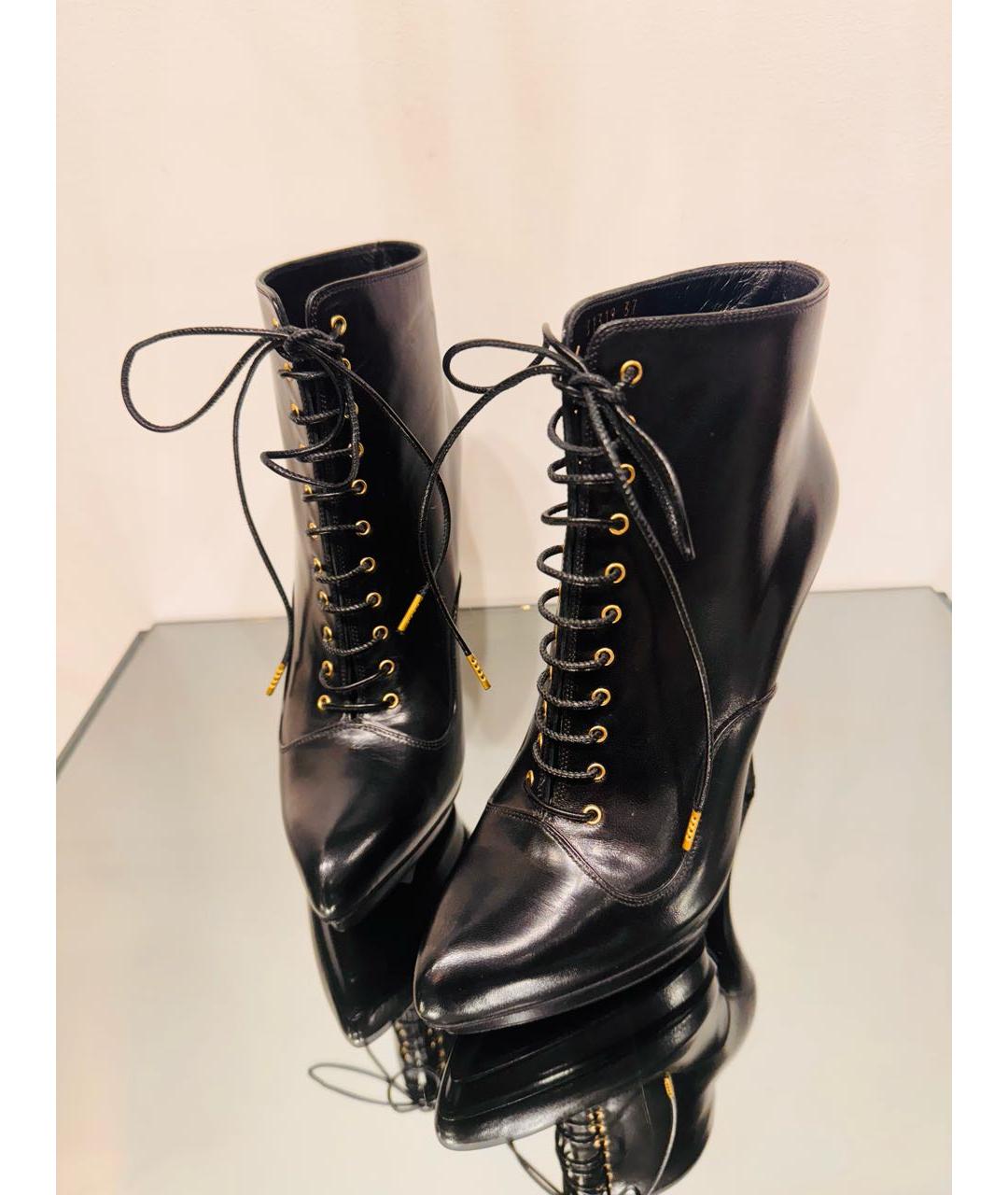 ALEXANDER MCQUEEN Черные кожаные ботильоны, фото 3