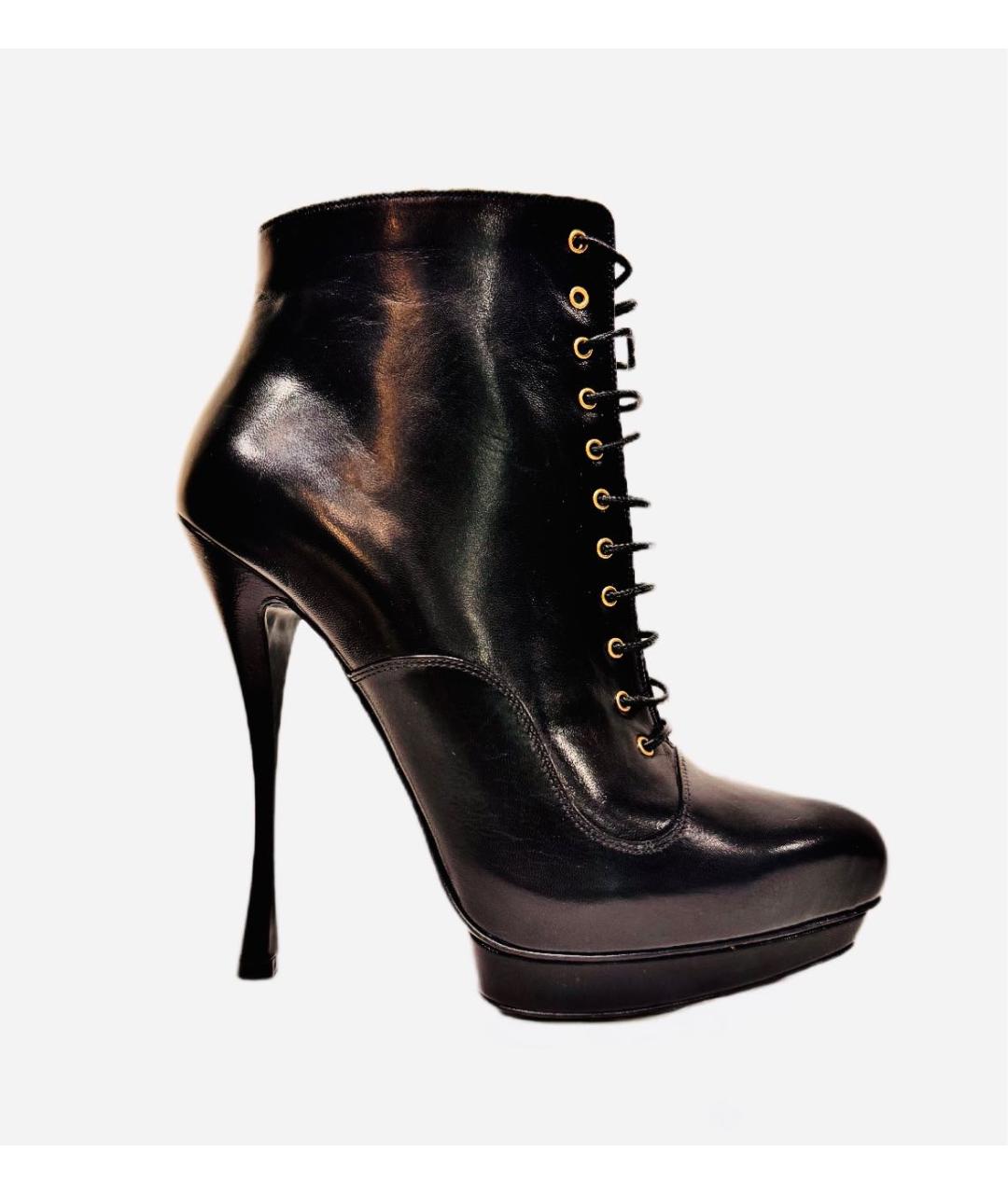 ALEXANDER MCQUEEN Черные кожаные ботильоны, фото 8