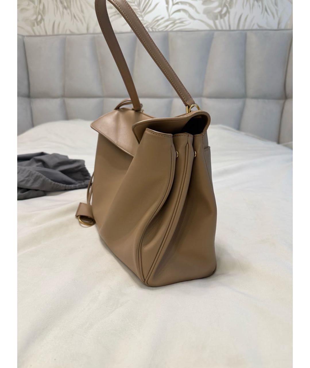 BALENCIAGA Бежевая кожаная сумка через плечо, фото 2