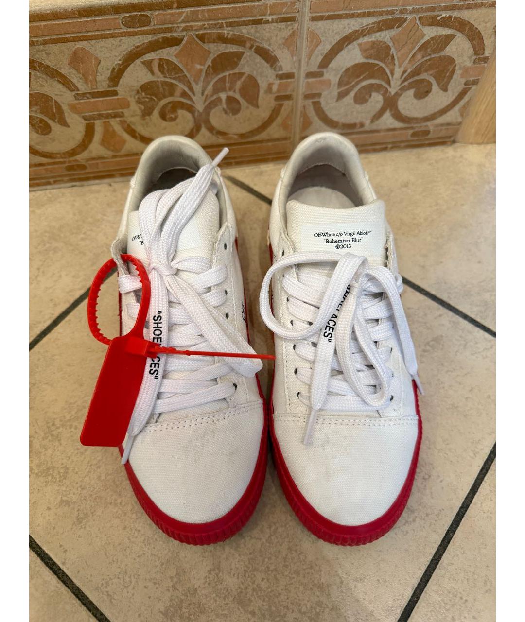 OFF-WHITE Белые кеды, фото 3