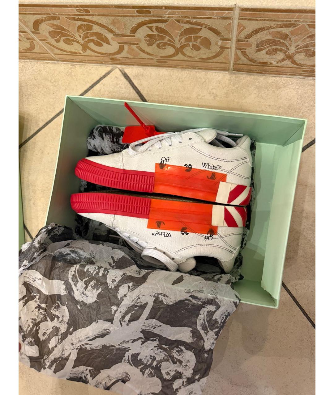 OFF-WHITE Белые кеды, фото 5