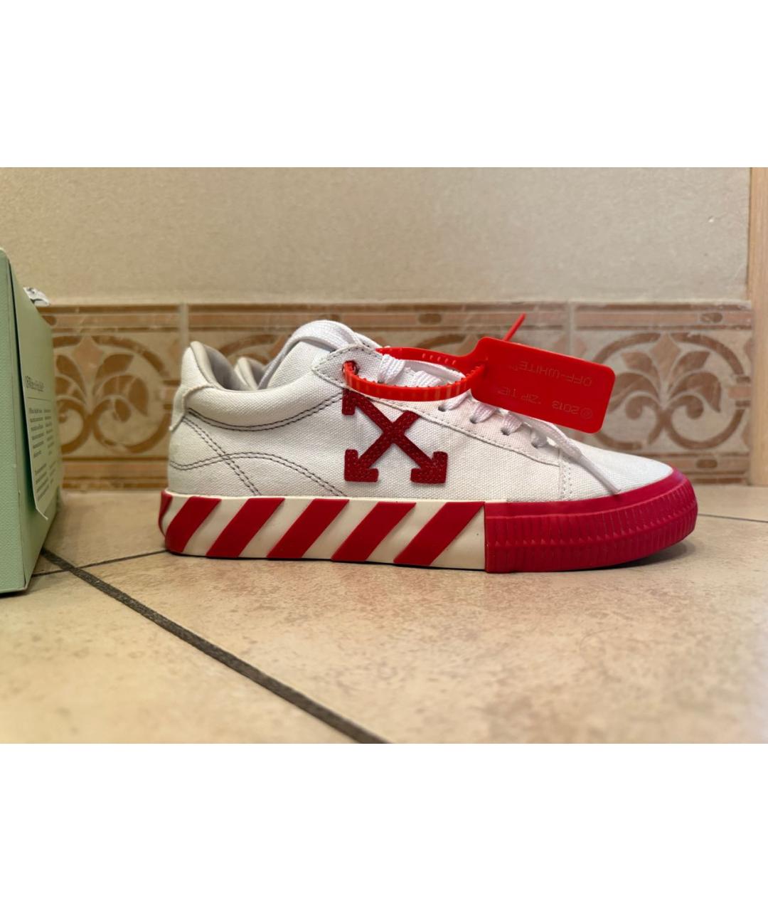 OFF-WHITE Белые кеды, фото 8