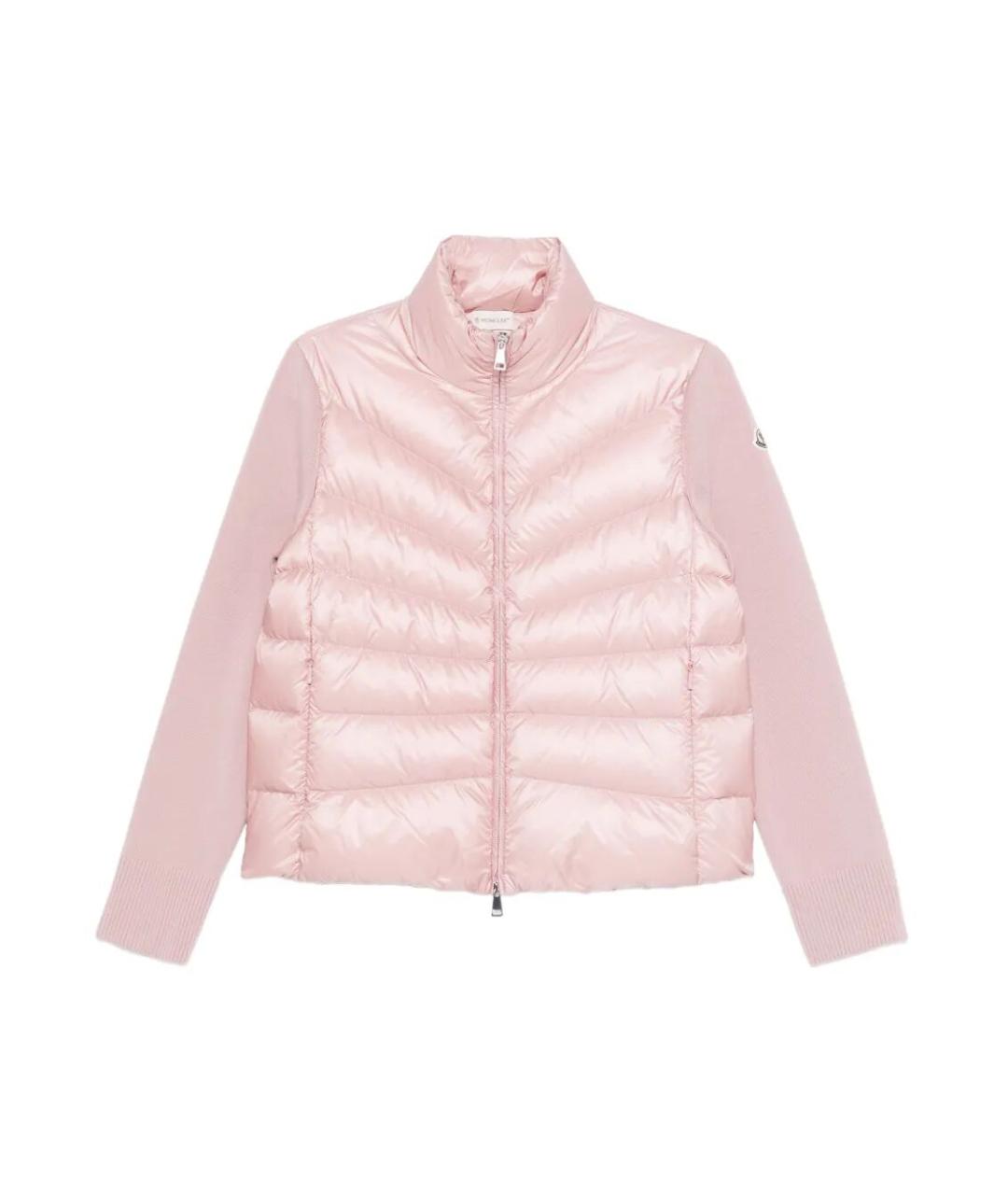 MONCLER Розовый шерстяной пуховик, фото 1