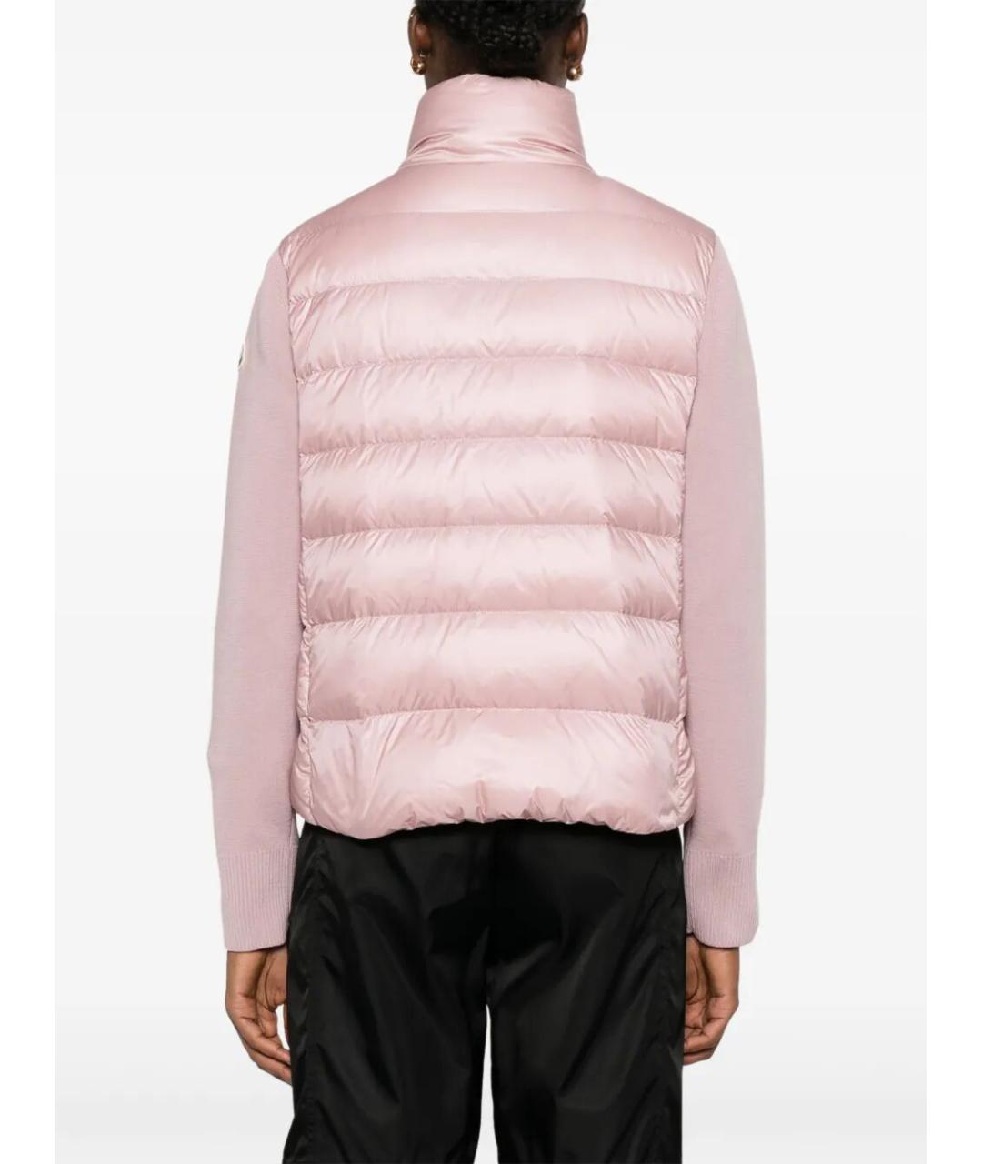MONCLER Розовый шерстяной пуховик, фото 3