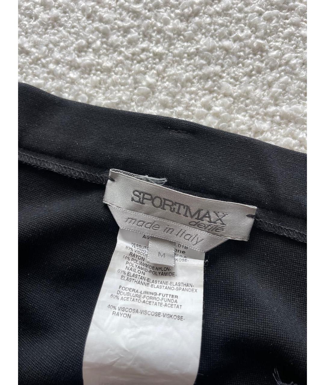 SPORTMAX Черные вискозные брюки узкие, фото 7