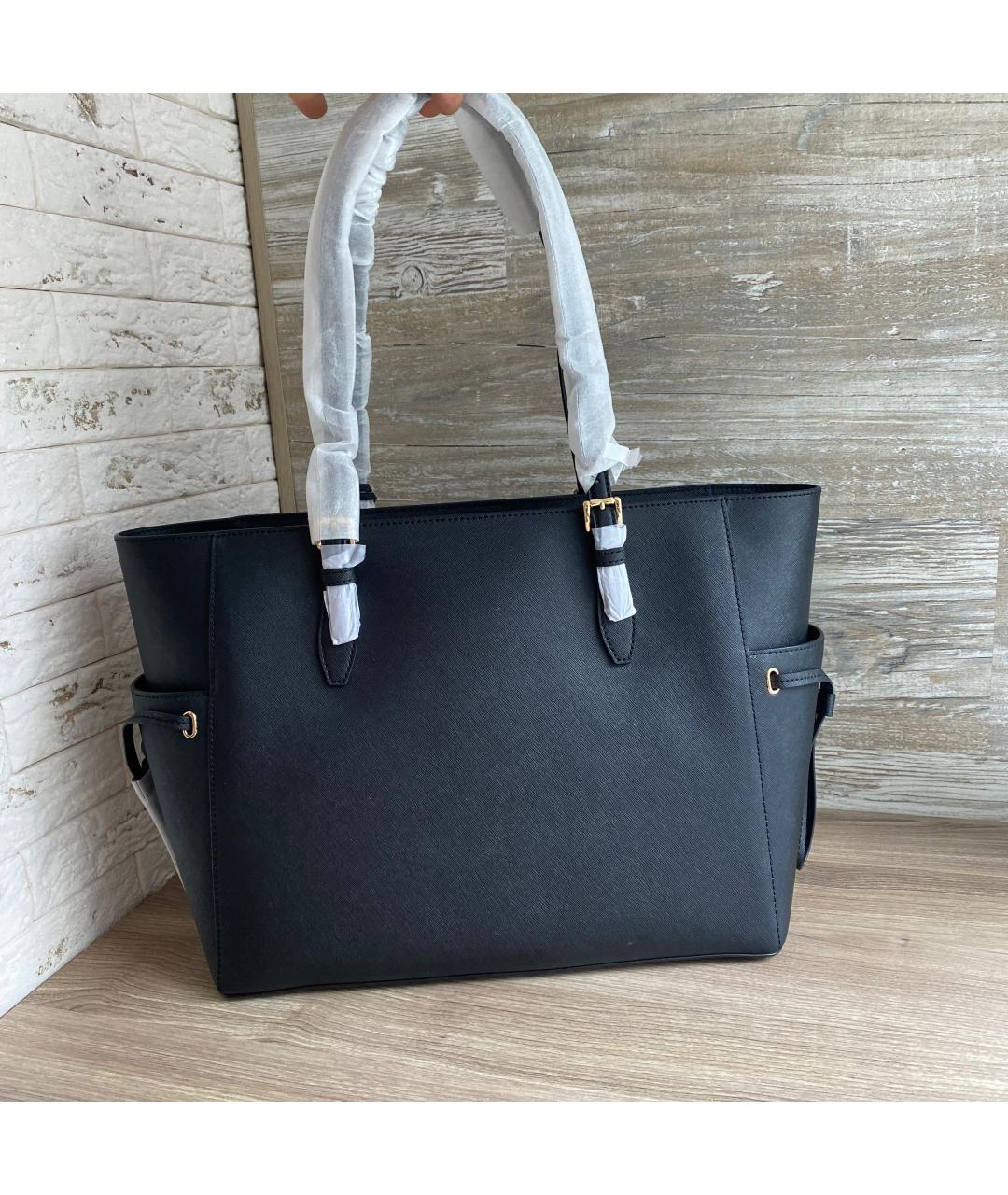 MICHAEL KORS Черная кожаная сумка тоут, фото 3