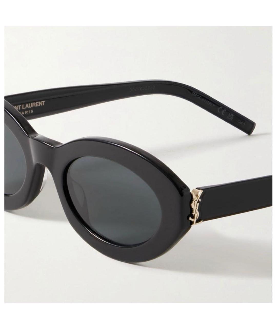 SAINT LAURENT Черные пластиковые солнцезащитные очки, фото 2