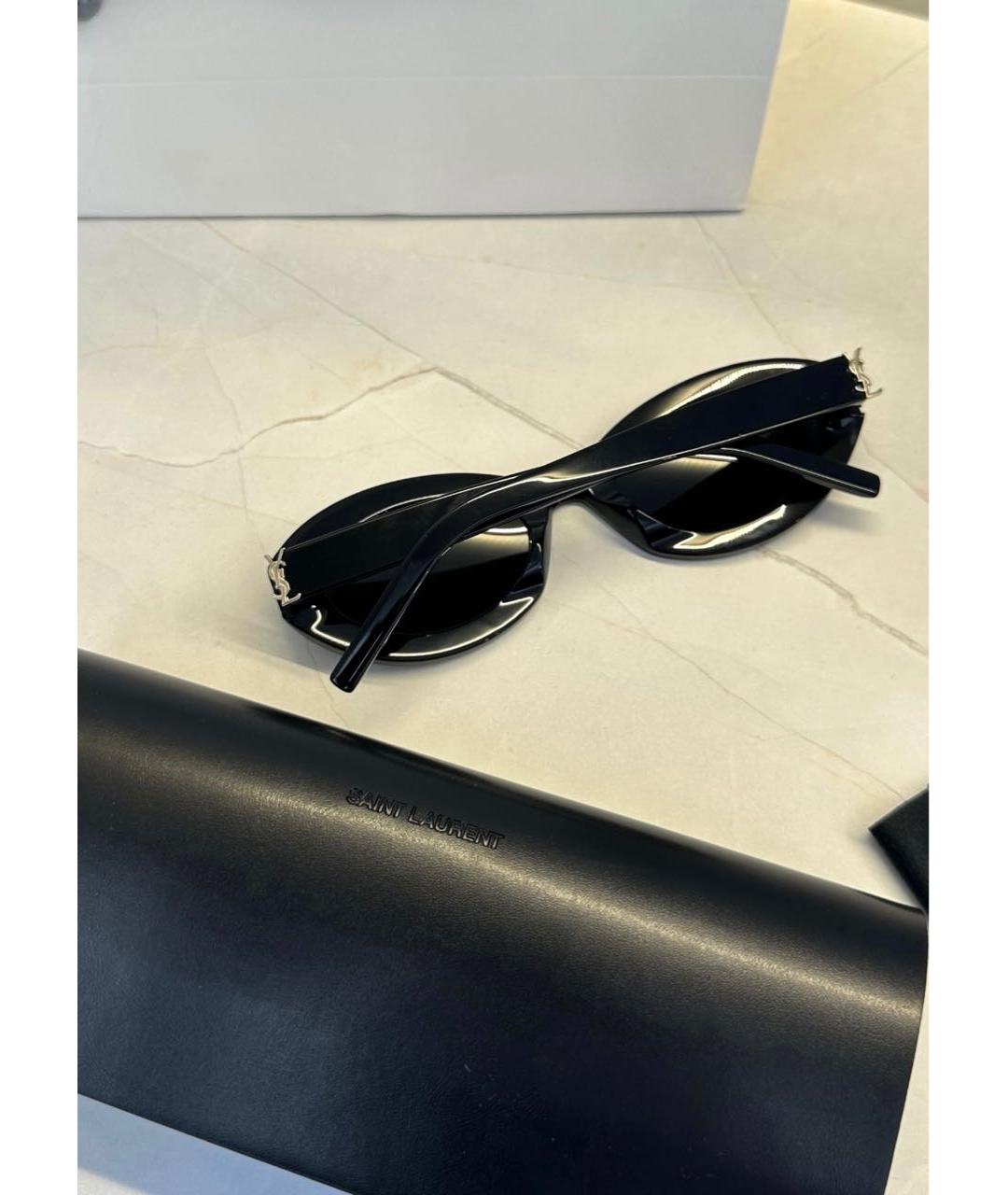 SAINT LAURENT Черные пластиковые солнцезащитные очки, фото 5