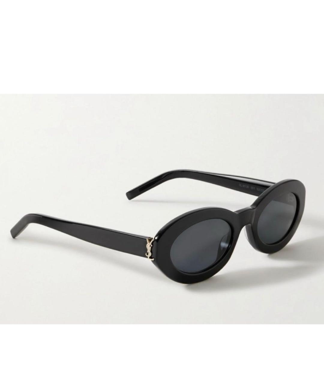 SAINT LAURENT Черные пластиковые солнцезащитные очки, фото 9