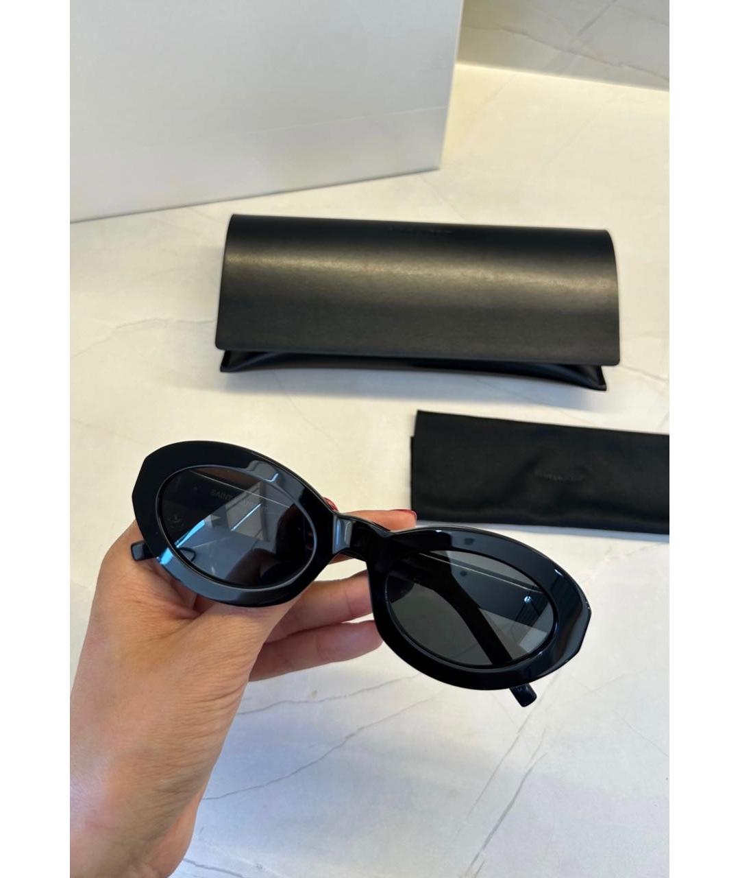 SAINT LAURENT Черные пластиковые солнцезащитные очки, фото 3