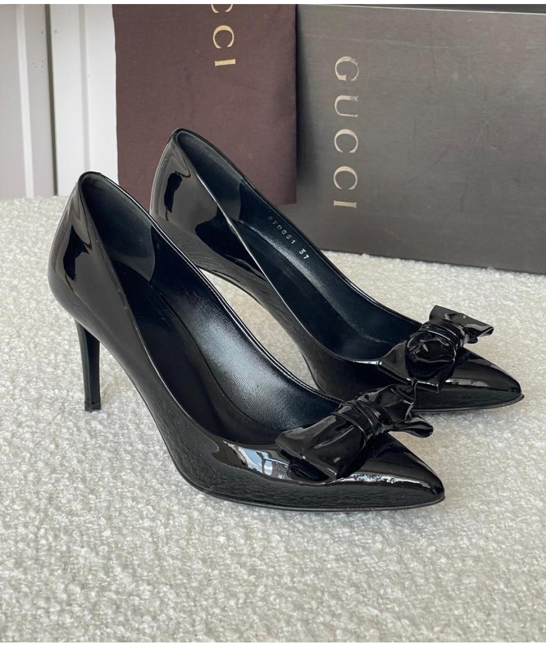 GUCCI Черные туфли из лакированной кожи, фото 9