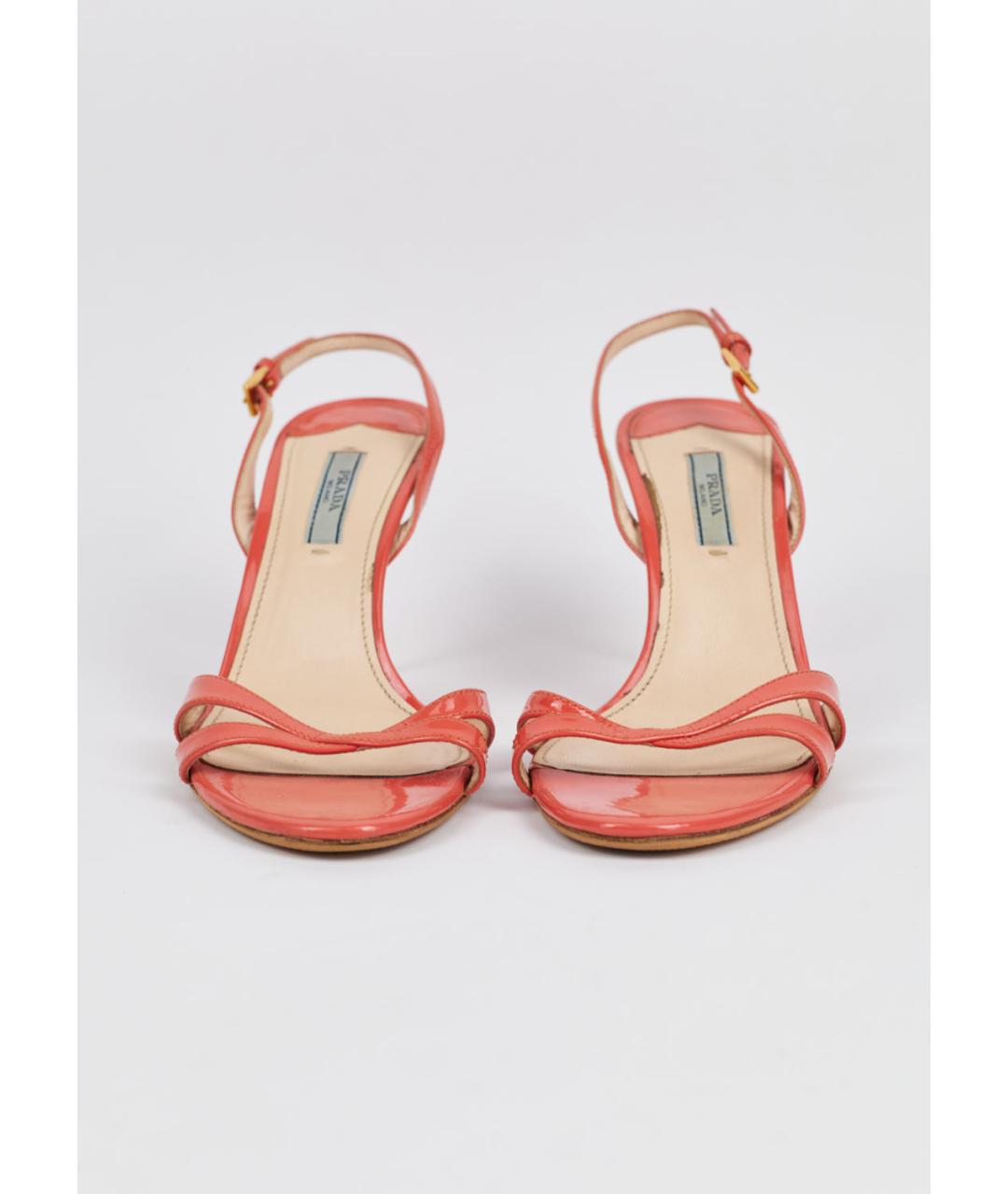 PRADA Розовые босоножки из лакированной кожи, фото 3