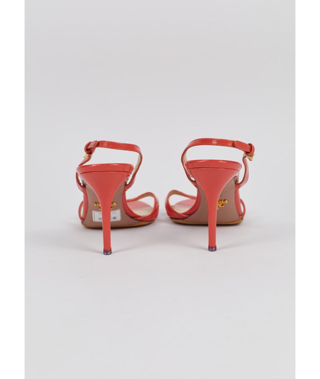 PRADA Розовые босоножки из лакированной кожи, фото 4