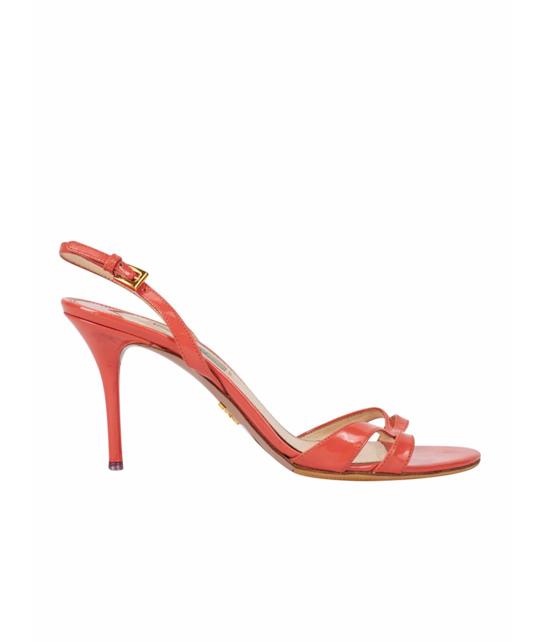 PRADA Розовые босоножки из лакированной кожи, фото 1