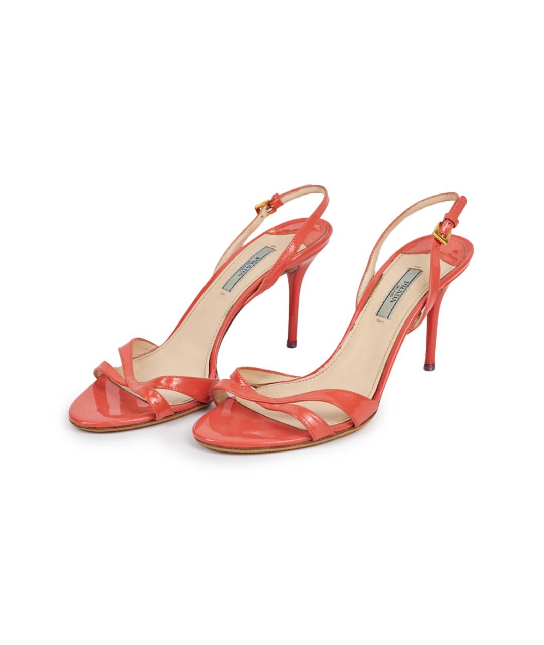 PRADA Розовые босоножки из лакированной кожи, фото 2