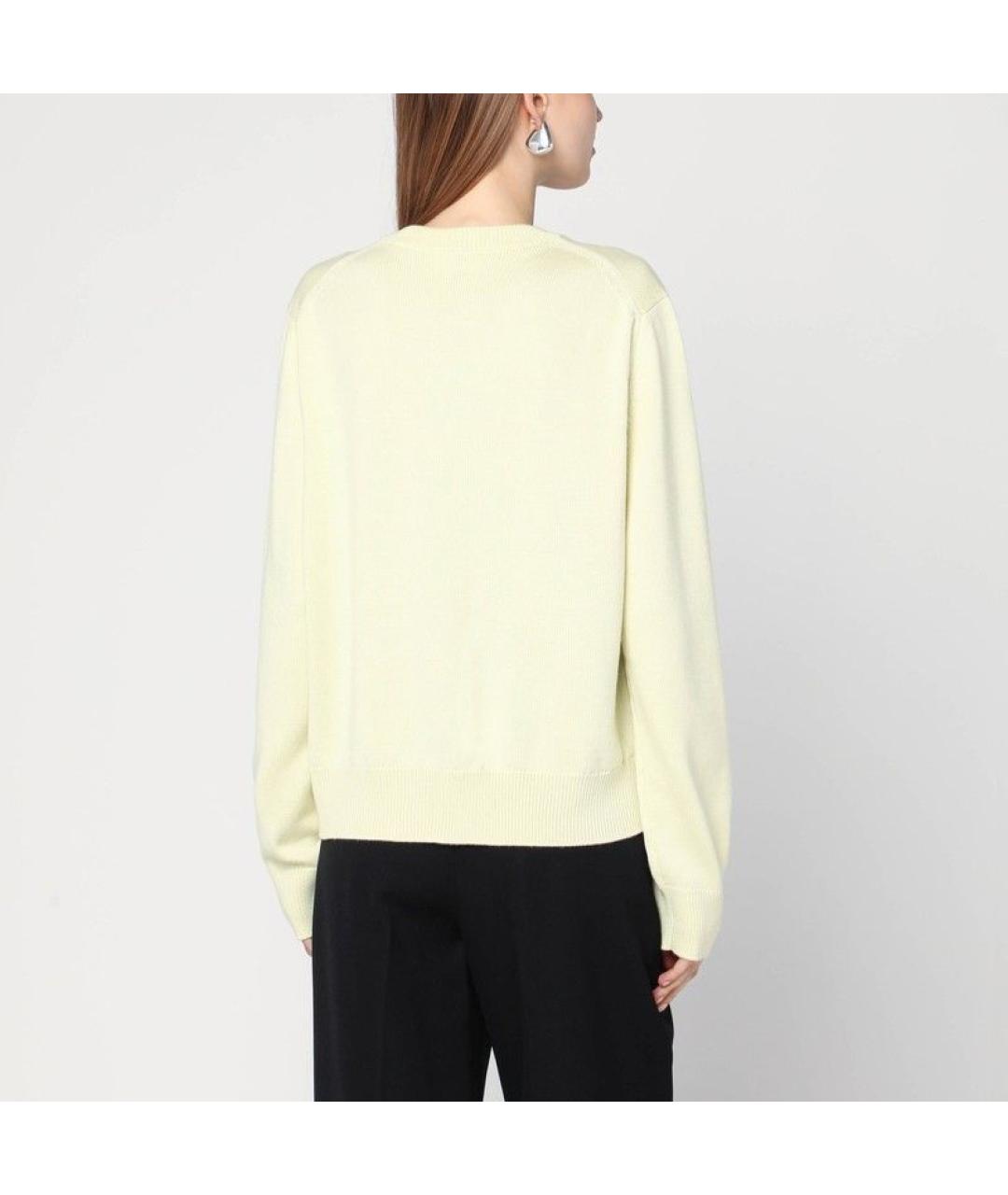 JIL SANDER Желтый шерстяной кардиган, фото 3