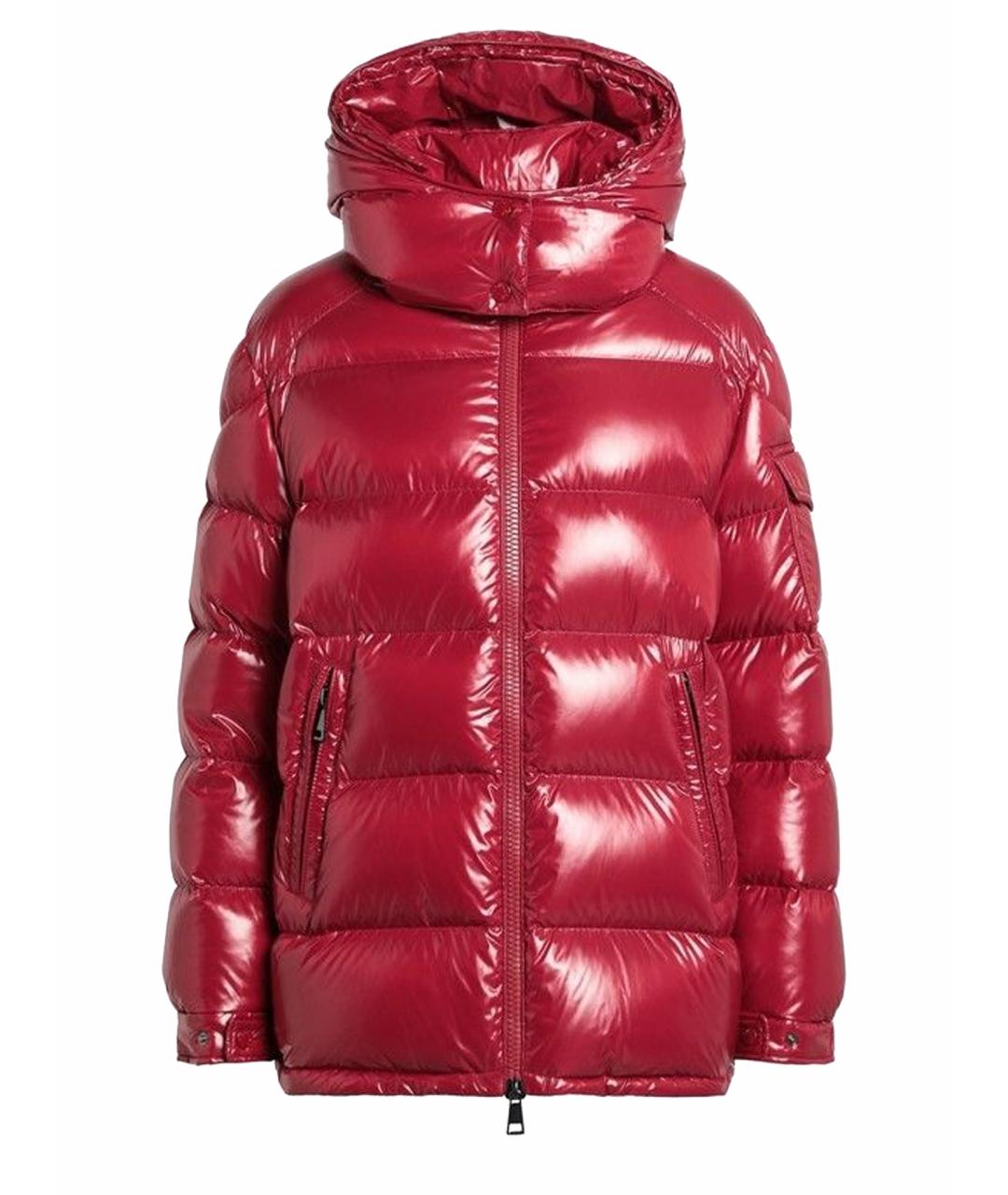 MONCLER Красная полиамидовая куртка, фото 1