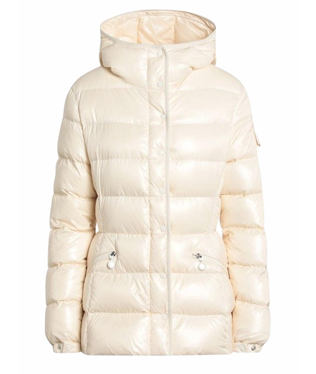 MONCLER Белый полиамидовый пуховик, фото 1