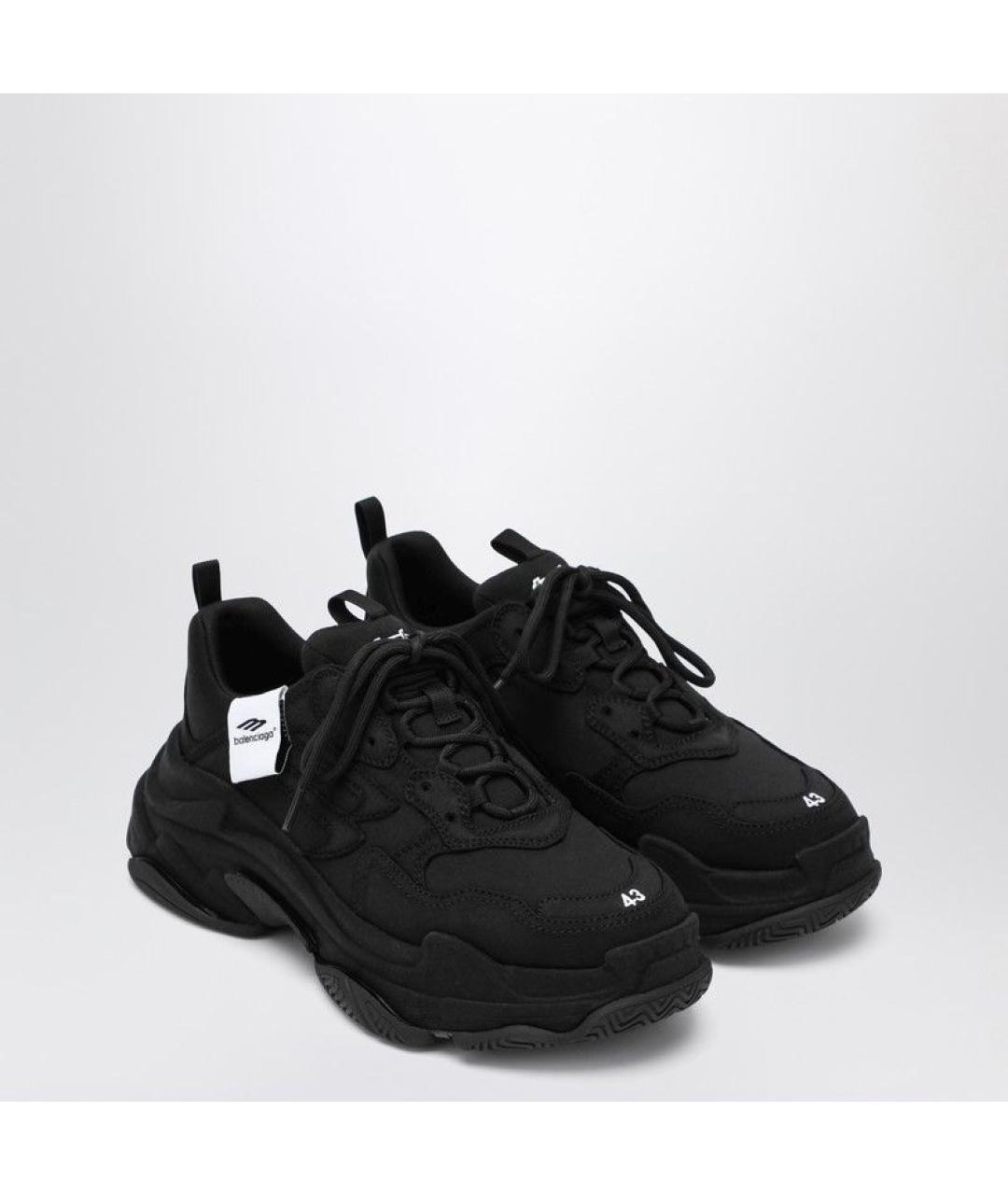 BALENCIAGA Черные текстильные низкие кроссовки / кеды, фото 2