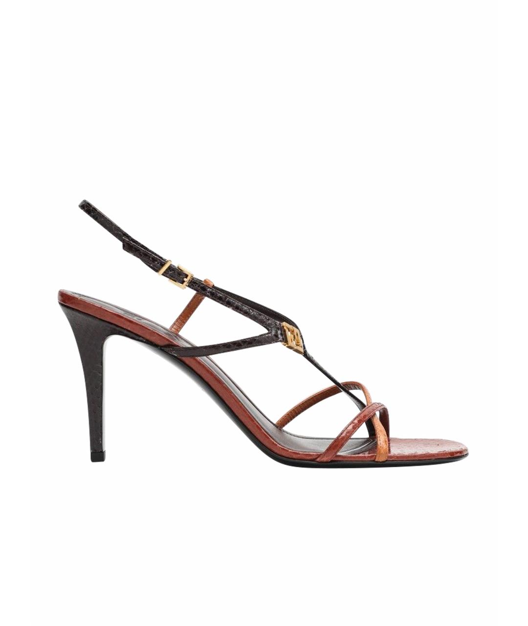 FENDI Мульти кожаные босоножки, фото 1