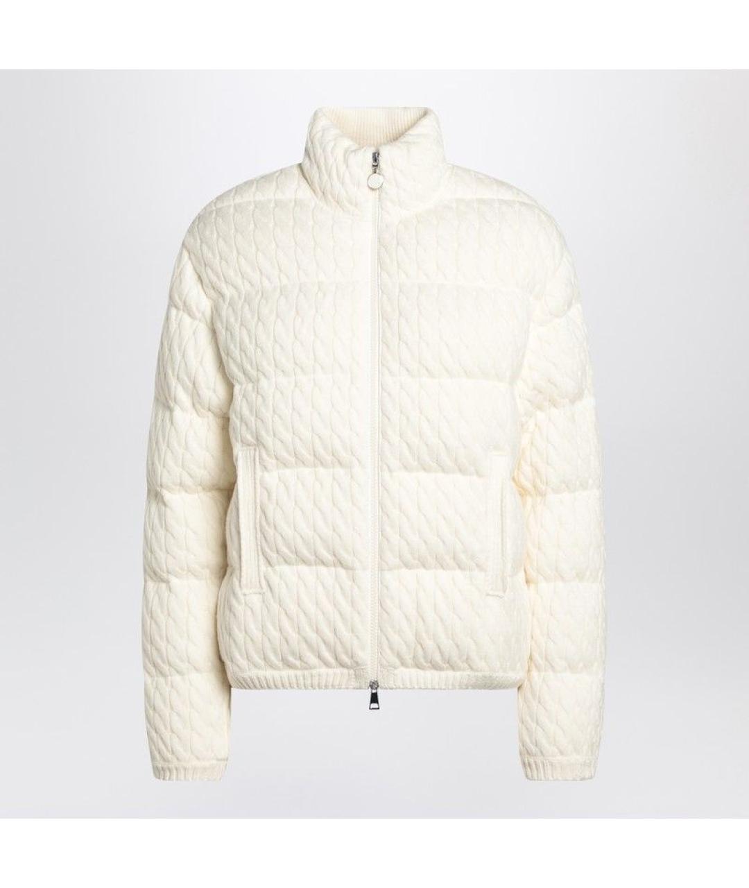 MONCLER Белый полиэстеровый пуховик, фото 3