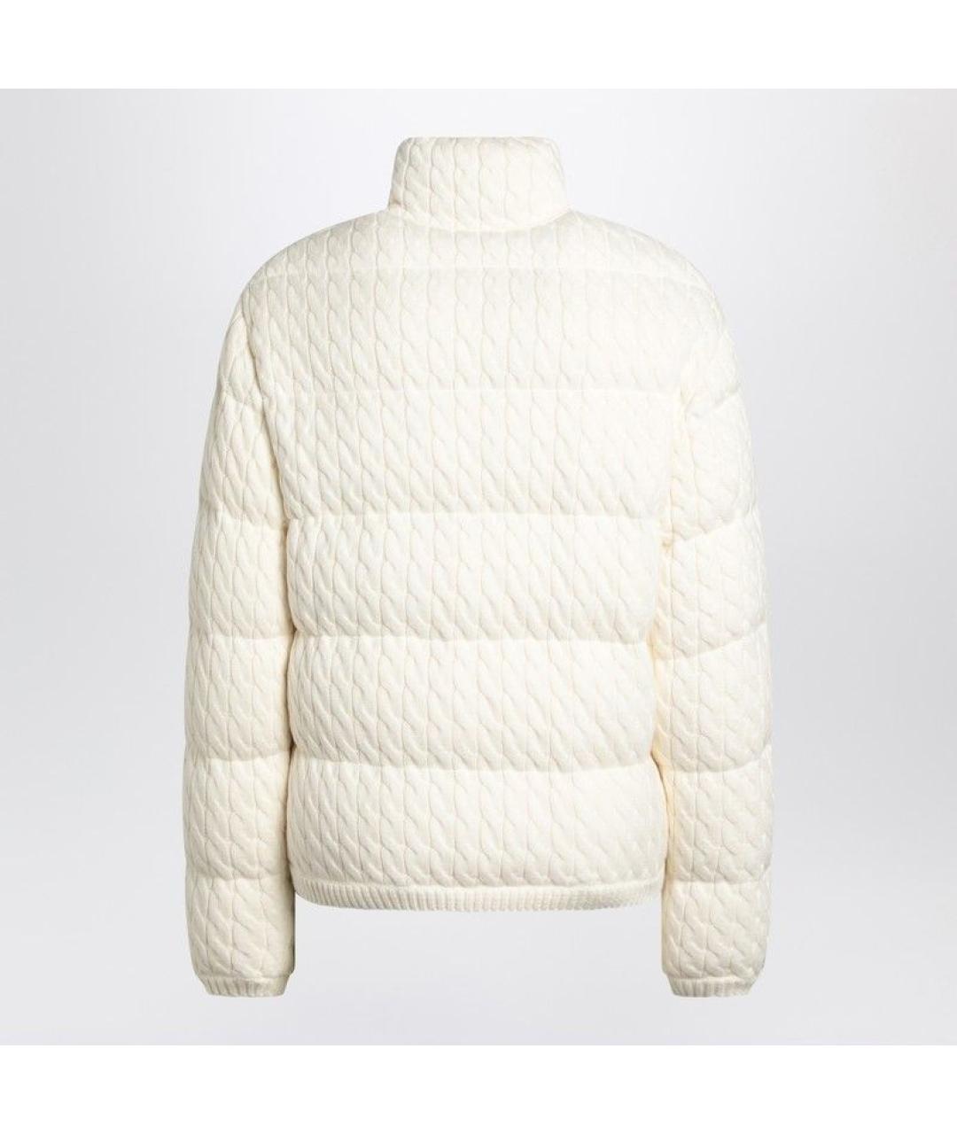 MONCLER Белый полиэстеровый пуховик, фото 2