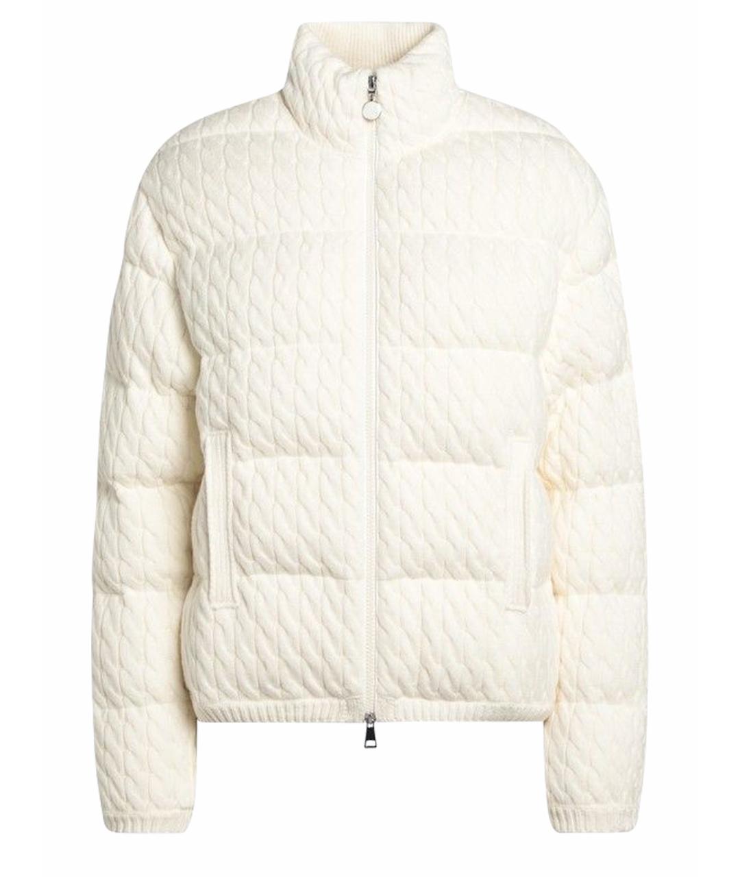 MONCLER Белый полиэстеровый пуховик, фото 1