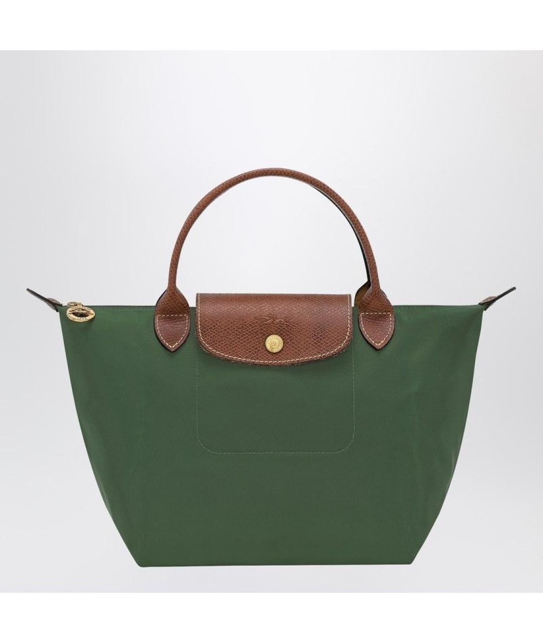 LONGCHAMP Зеленая синтетическая сумка тоут, фото 3