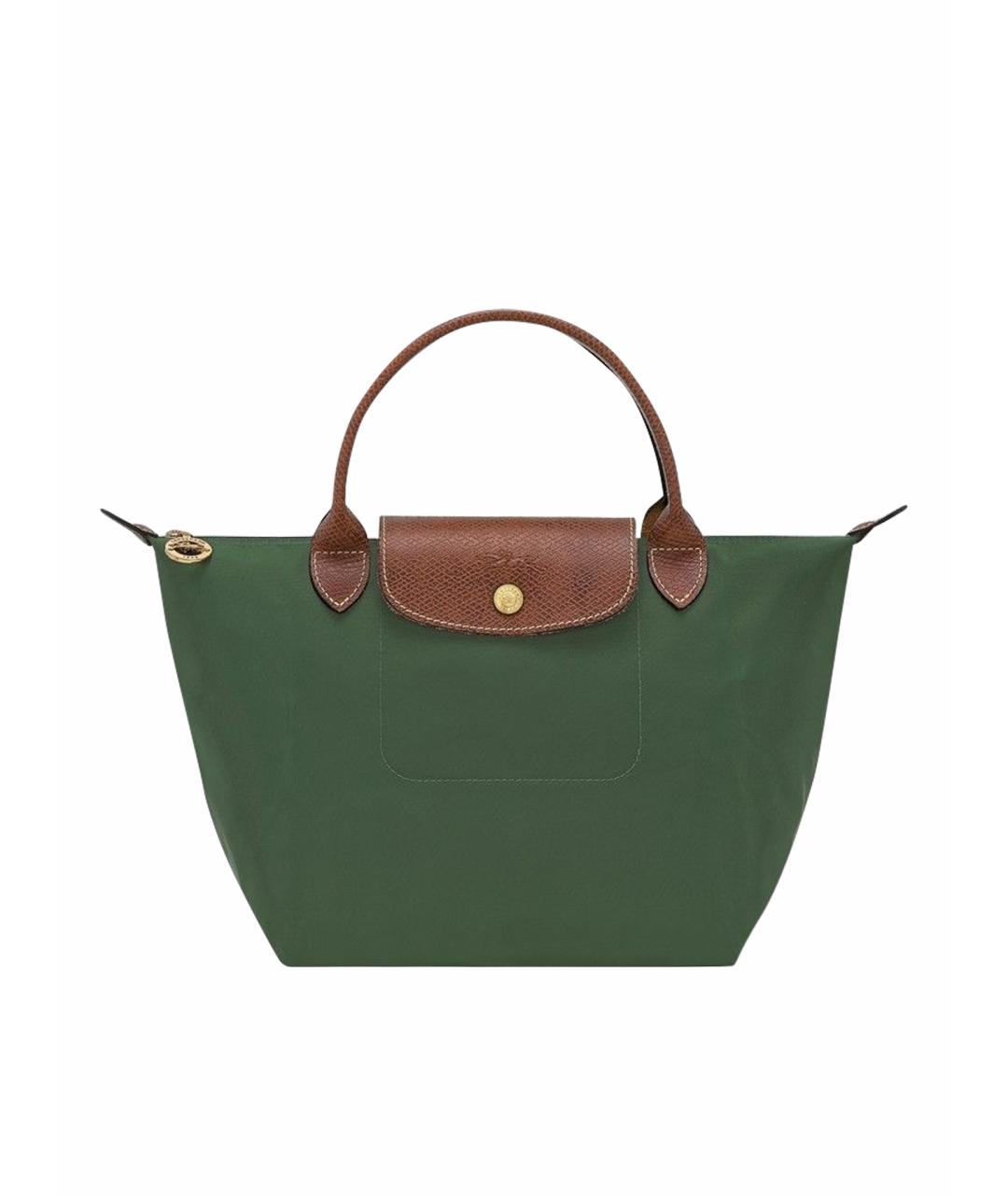 LONGCHAMP Зеленая синтетическая сумка тоут, фото 1
