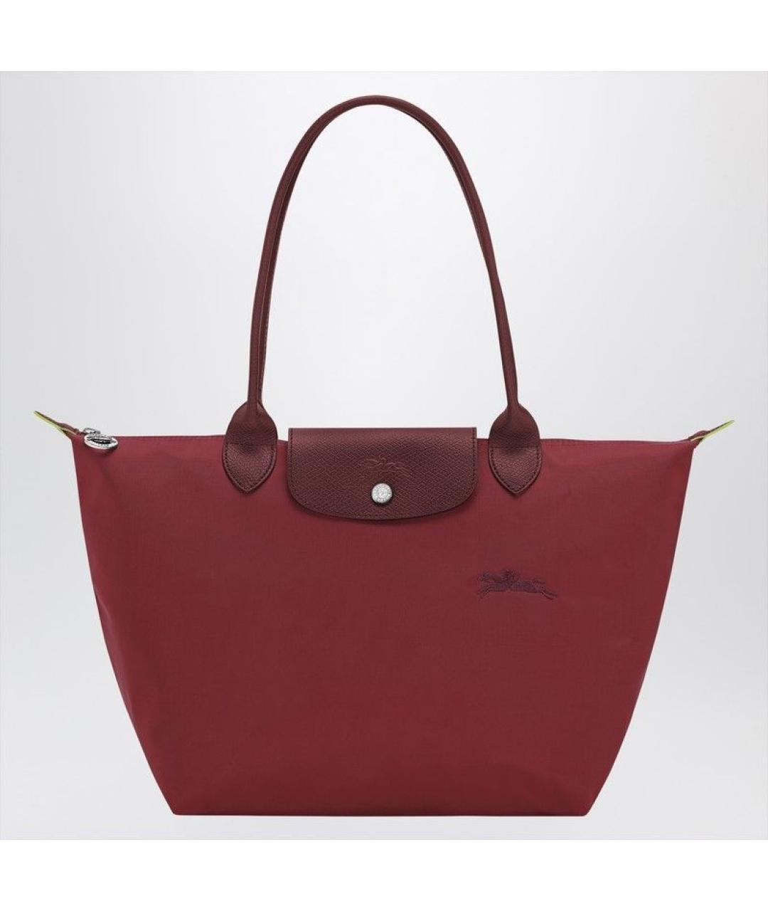 LONGCHAMP Бордовая синтетическая сумка тоут, фото 3