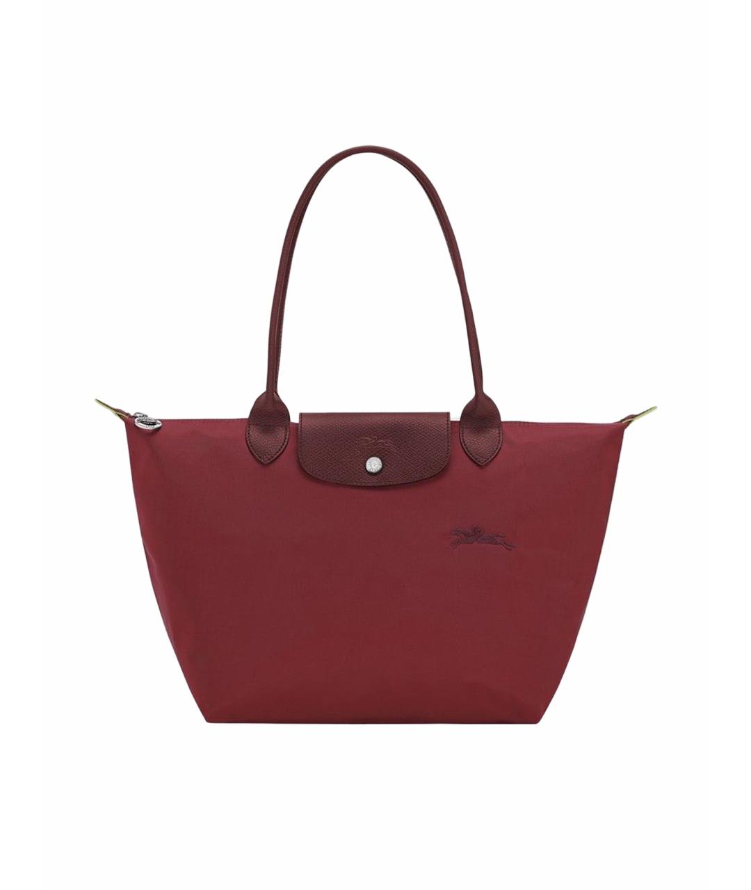 LONGCHAMP Бордовая синтетическая сумка тоут, фото 1