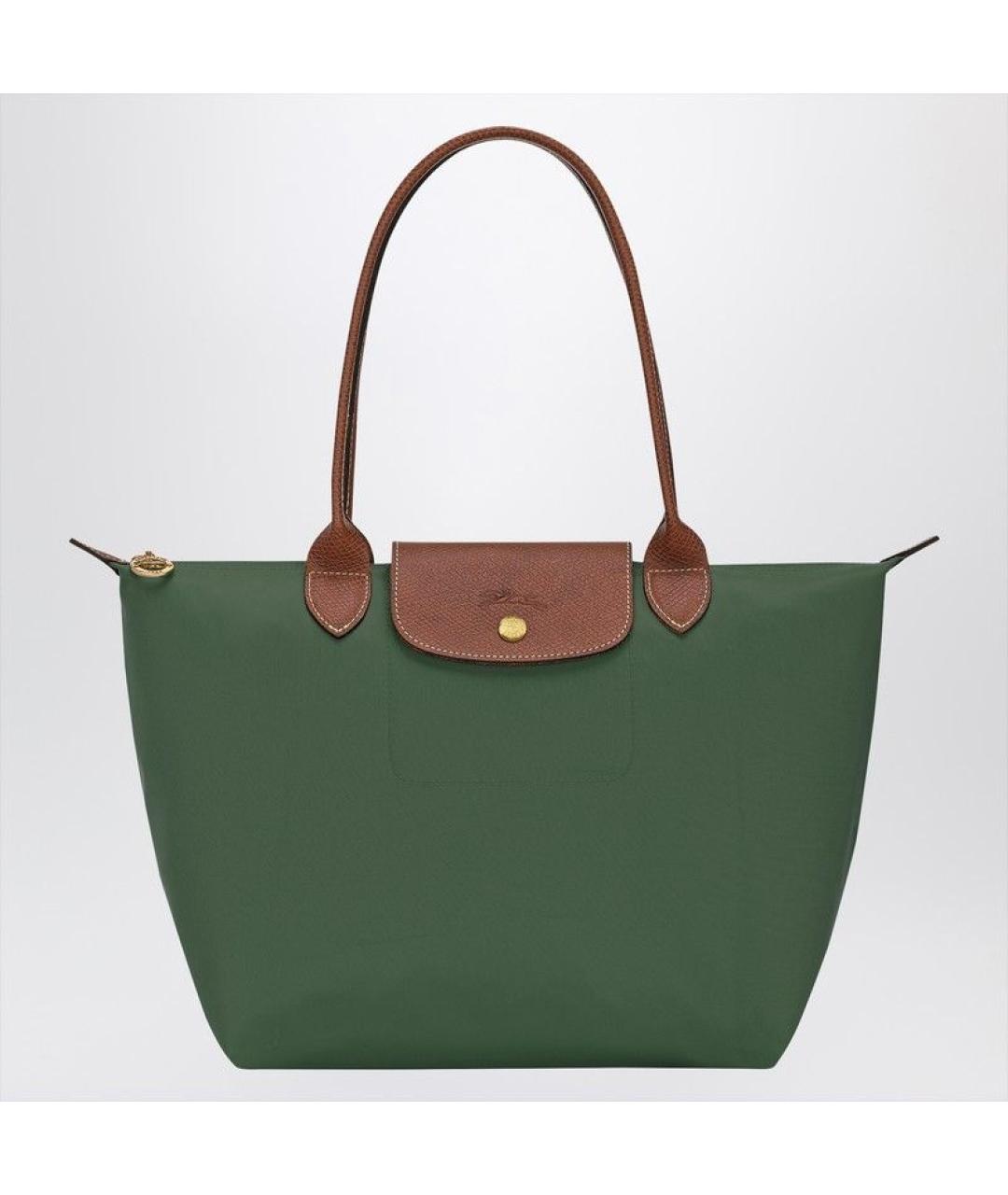 LONGCHAMP Зеленая синтетическая сумка тоут, фото 3