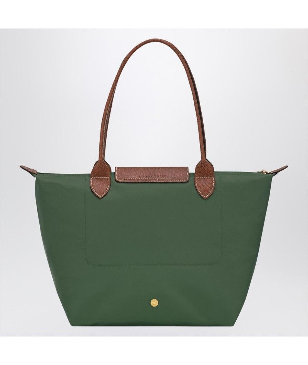 LONGCHAMP Зеленая синтетическая сумка тоут, фото 2