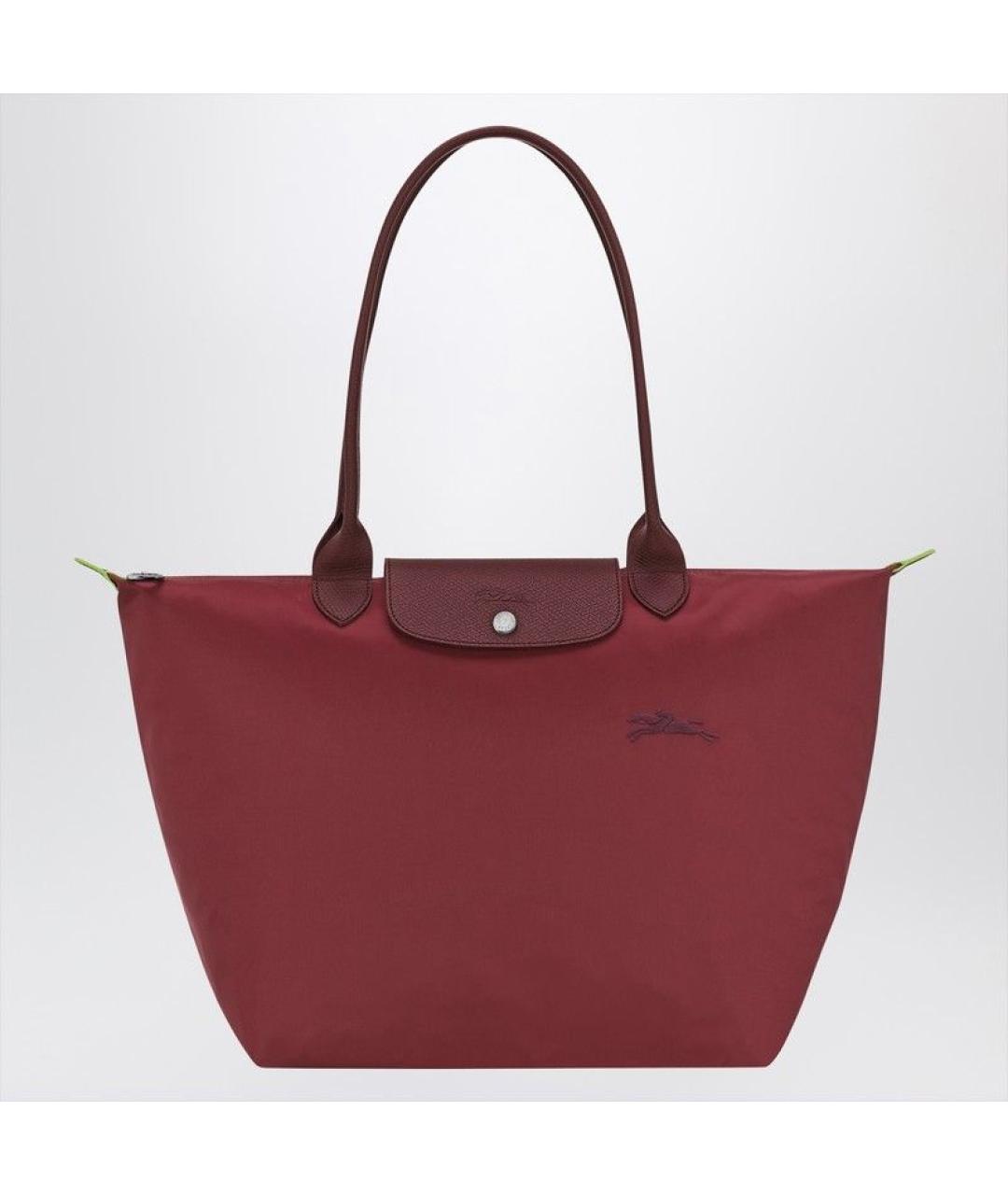 LONGCHAMP Бордовая синтетическая сумка тоут, фото 3