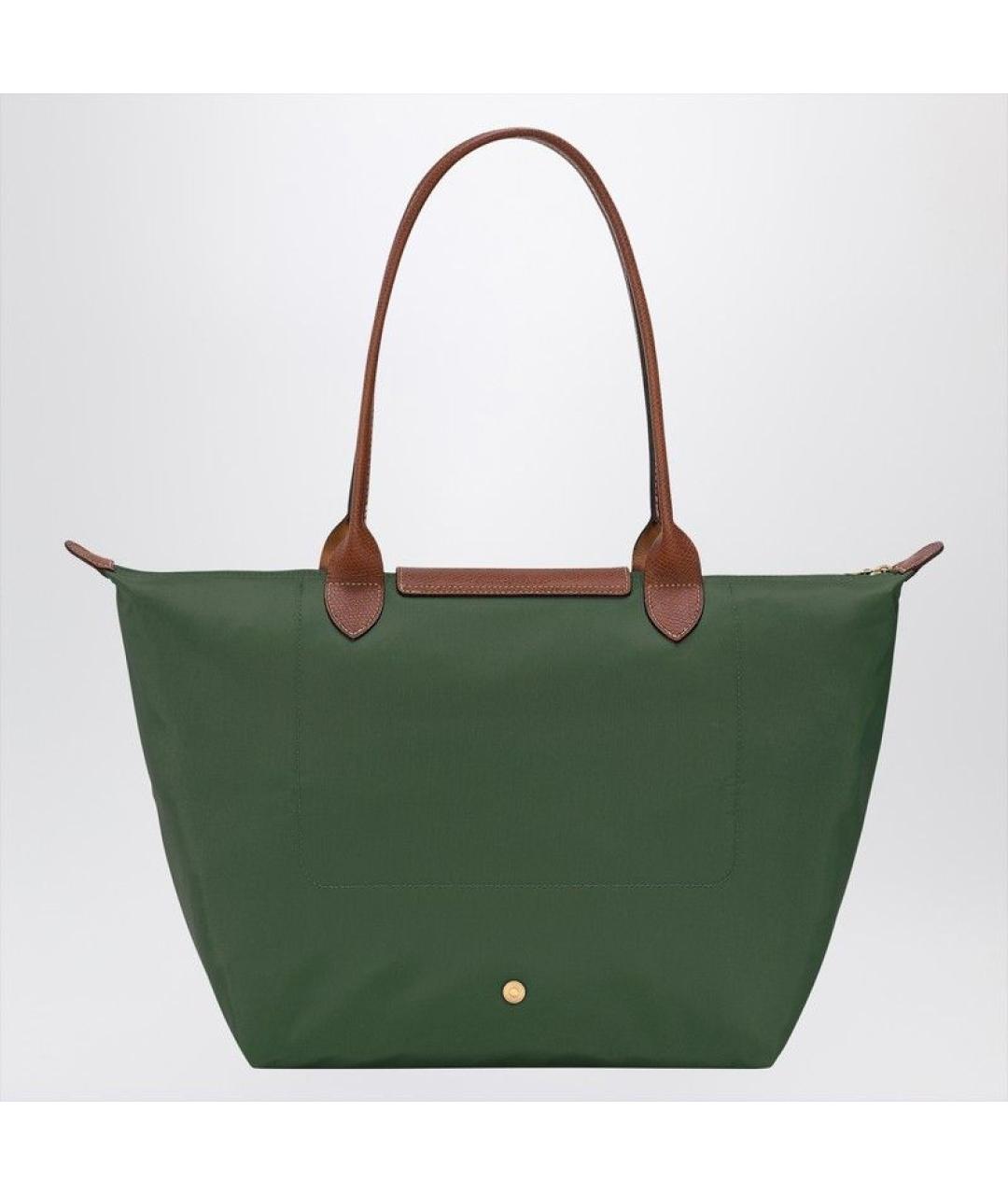 LONGCHAMP Зеленая синтетическая сумка тоут, фото 2