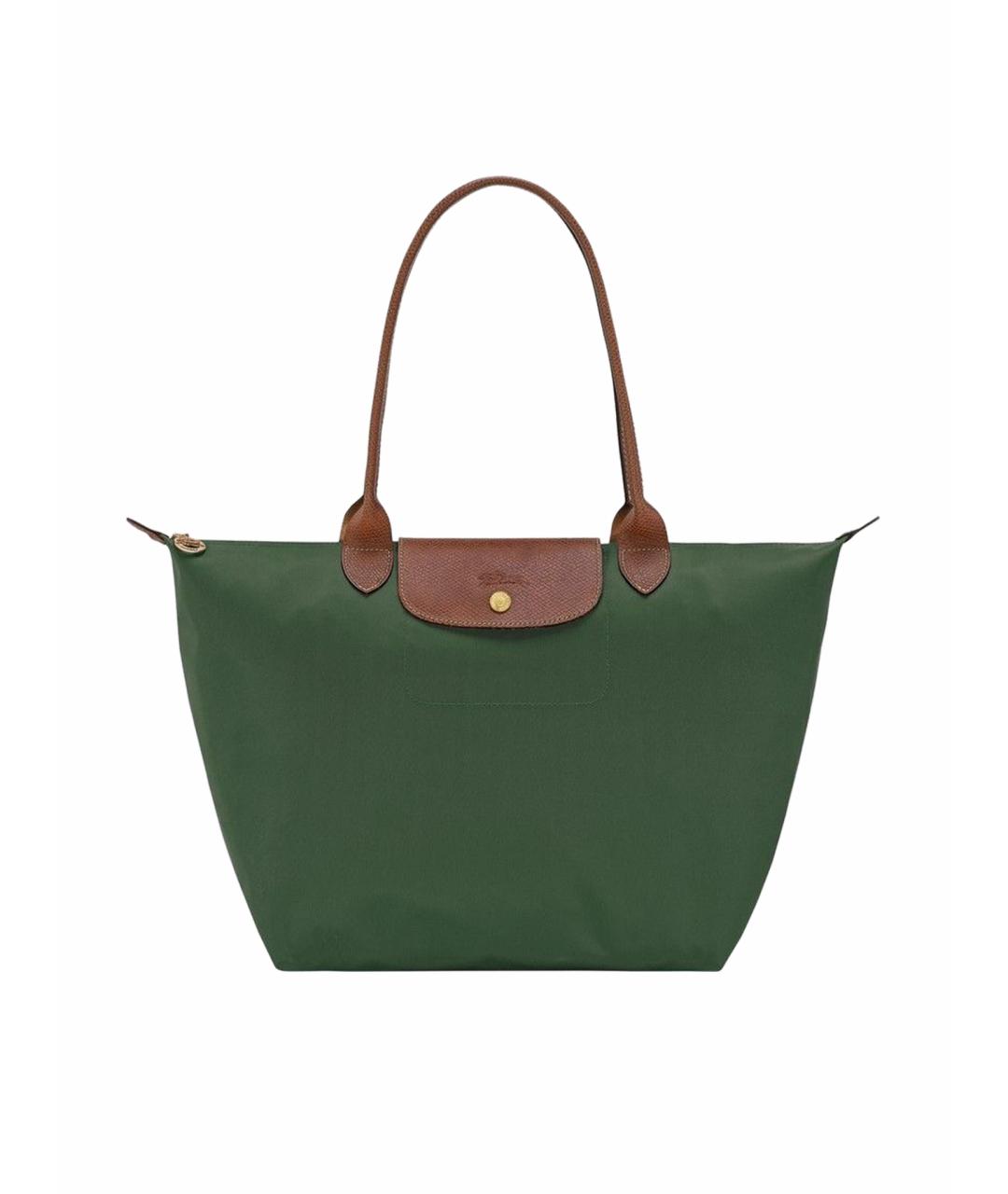 LONGCHAMP Зеленая синтетическая сумка тоут, фото 1
