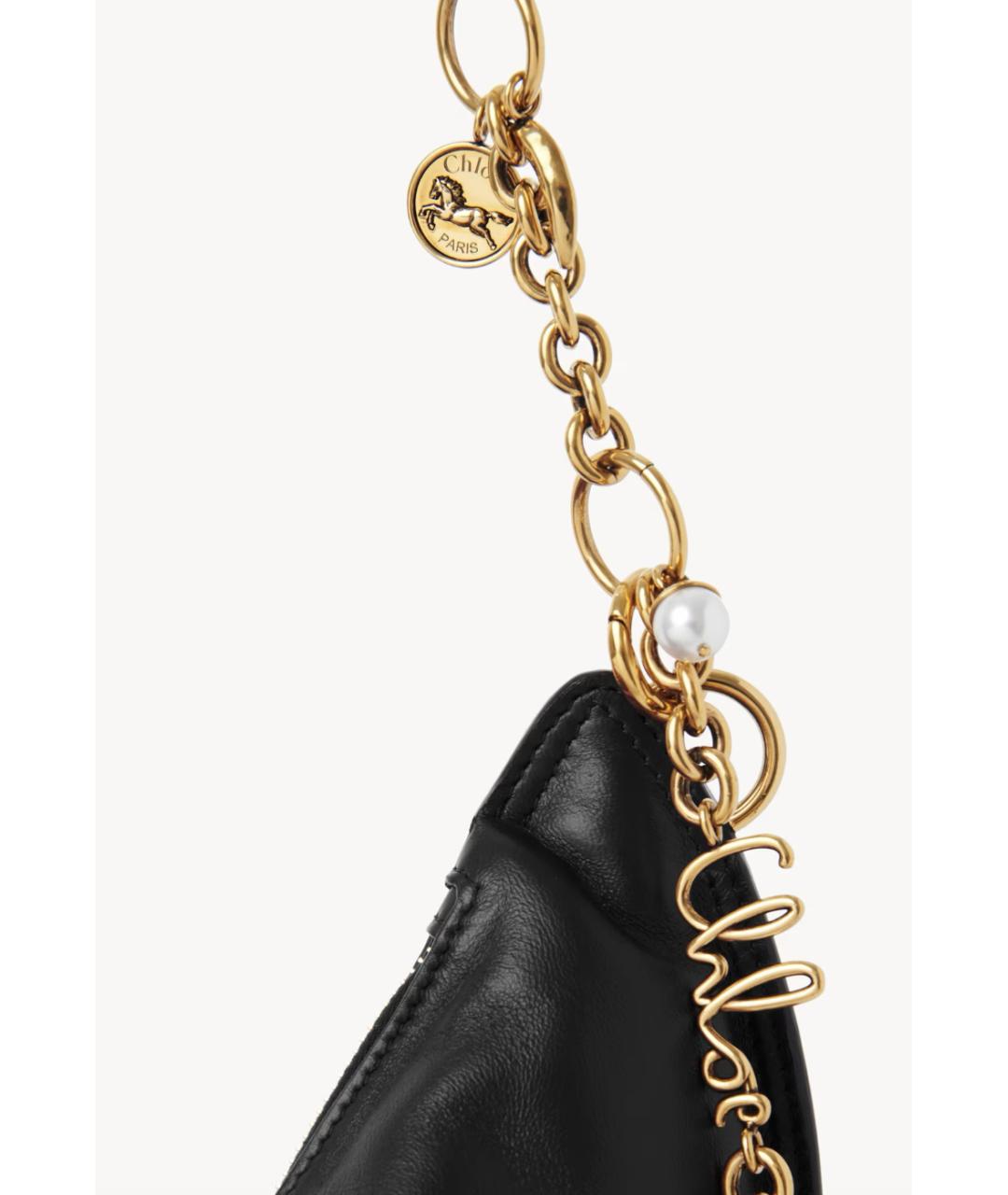 CHLOE Черная кожаная сумка через плечо, фото 6