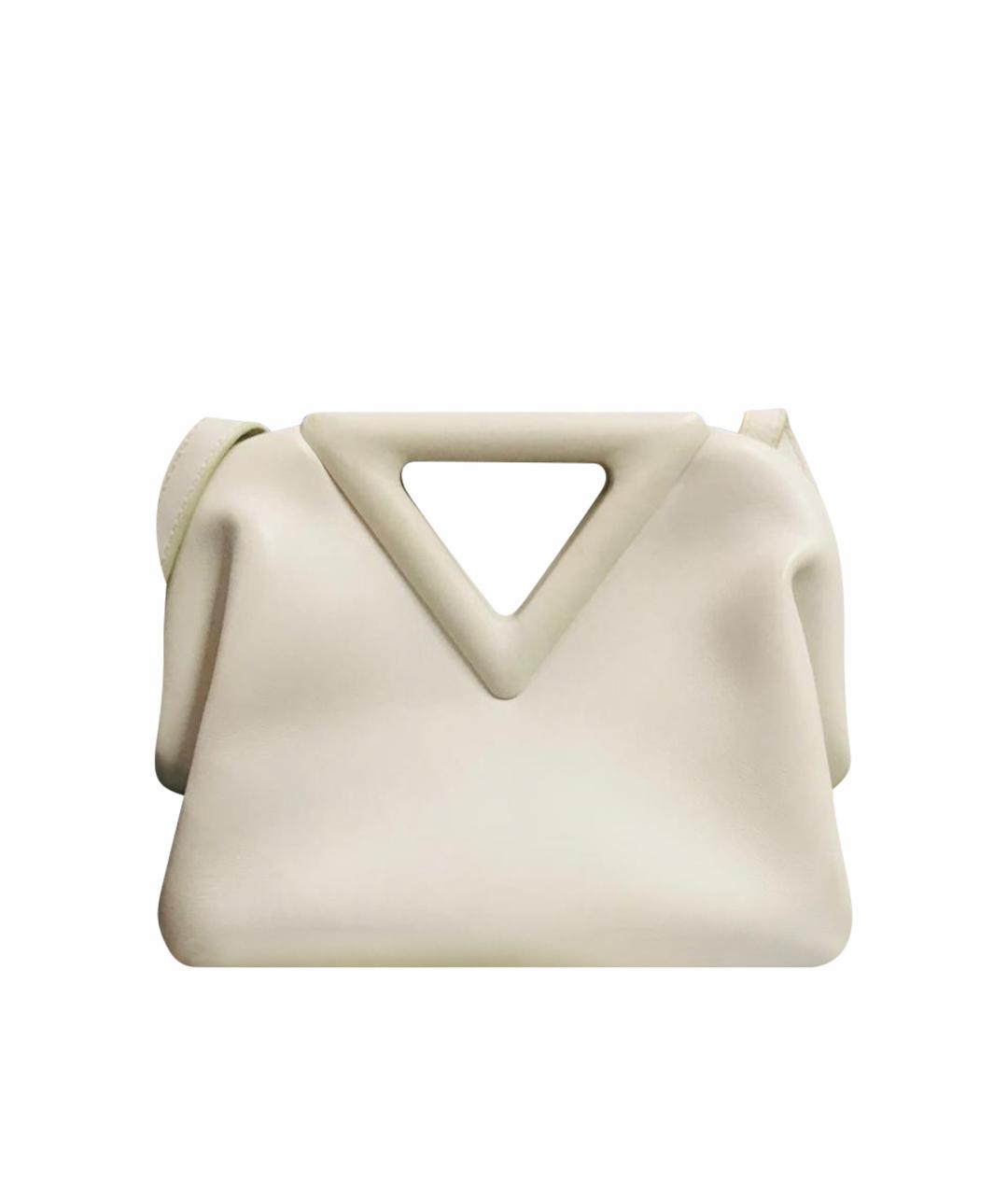 BOTTEGA VENETA Белая кожаная сумка с короткими ручками, фото 1
