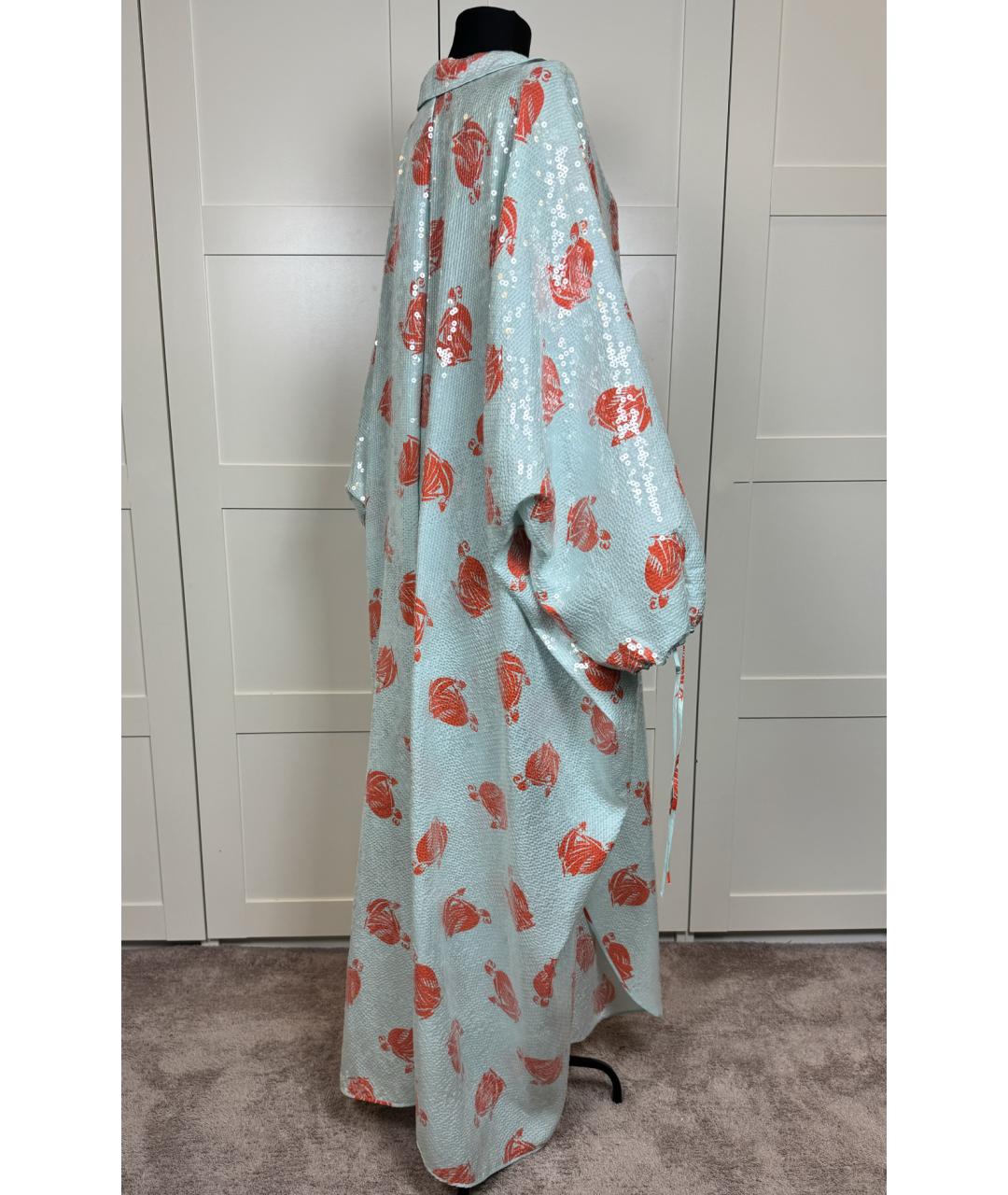 LANVIN Голубое шелковое вечернее платье, фото 6