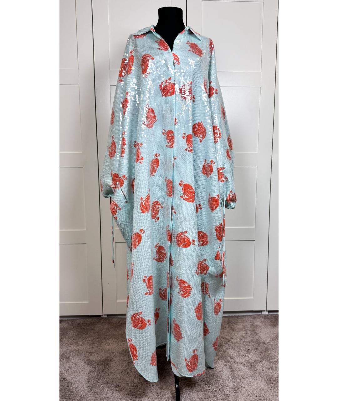 LANVIN Голубое шелковое вечернее платье, фото 4