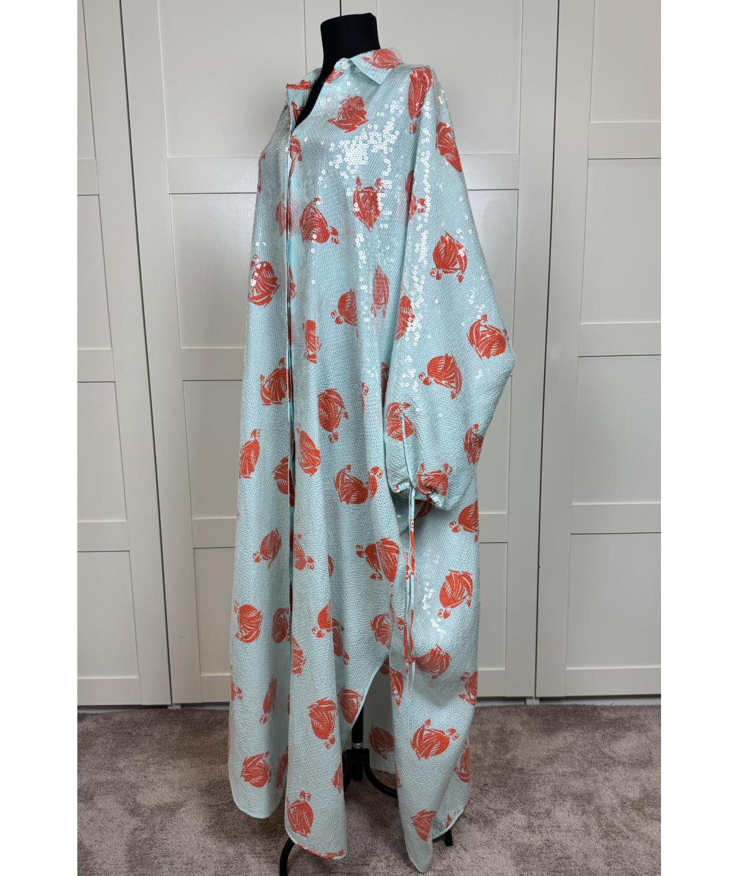 LANVIN Голубое шелковое вечернее платье, фото 5