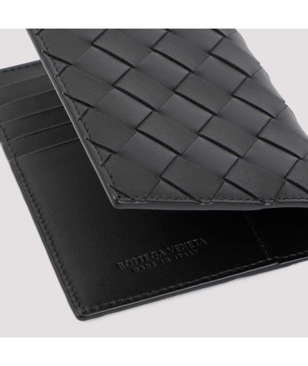 BOTTEGA VENETA Черный кожаный кошелек, фото 6