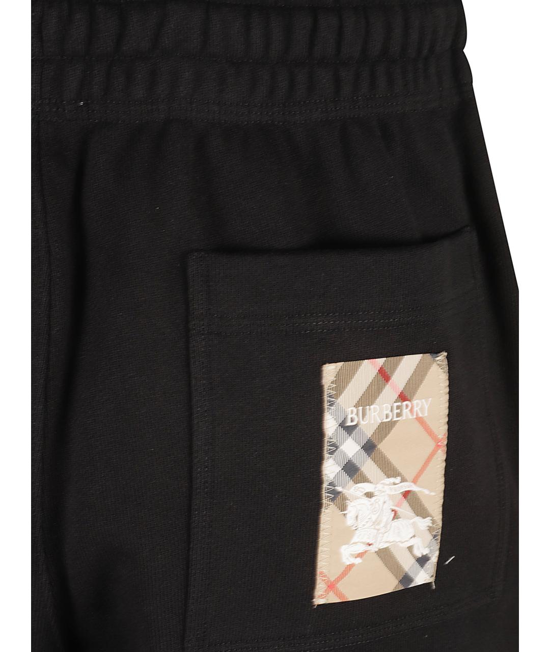 BURBERRY Черные хлопковые повседневные брюки, фото 3