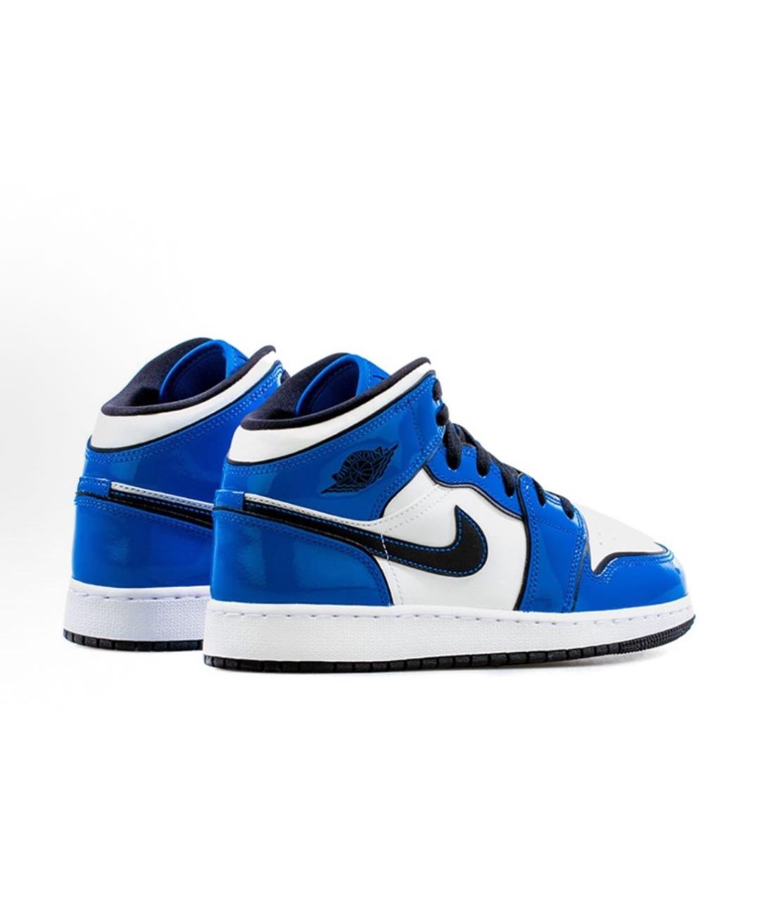 JORDAN Синие кроссовки из лакированной кожи, фото 4