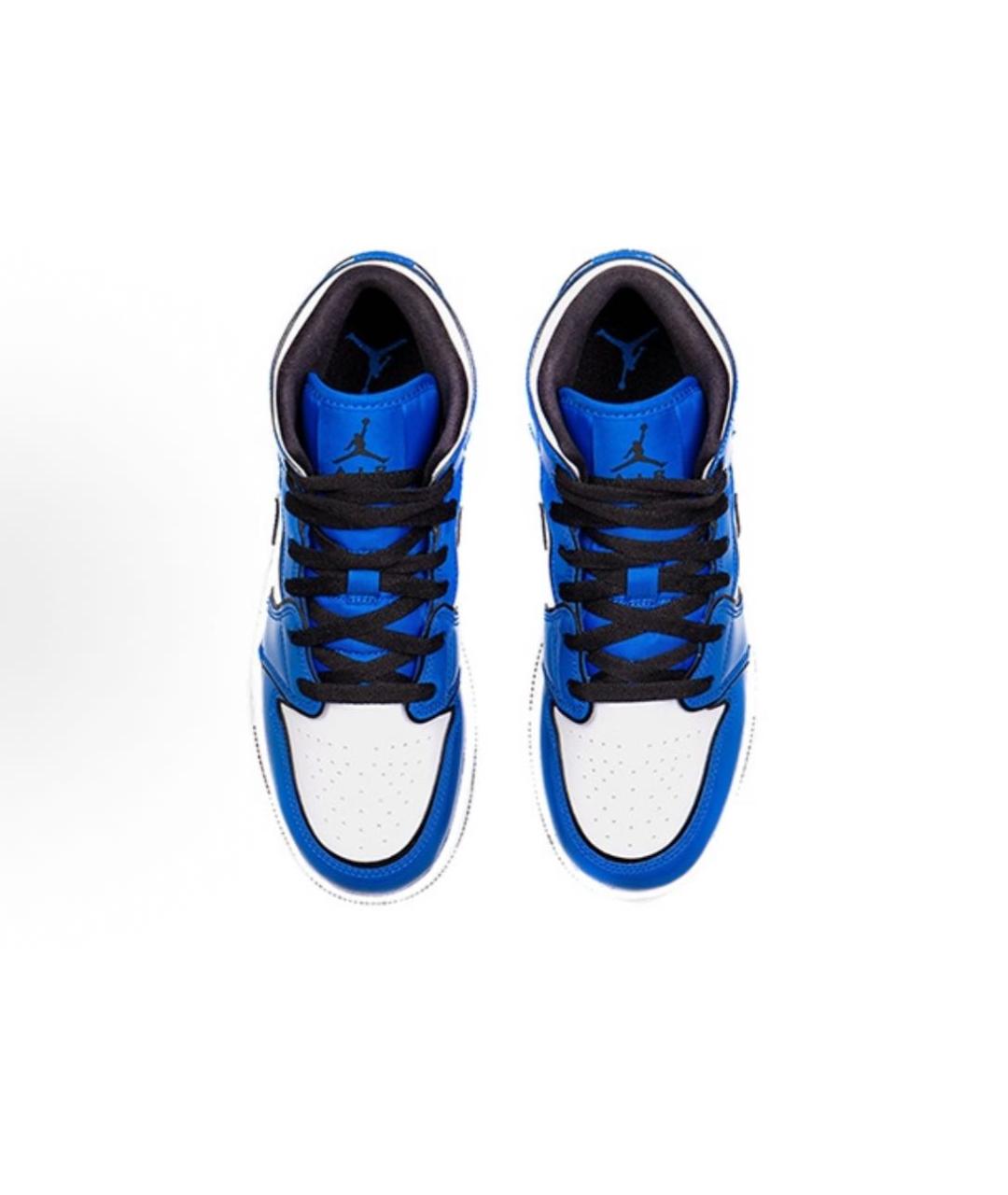 JORDAN Синие кроссовки из лакированной кожи, фото 3