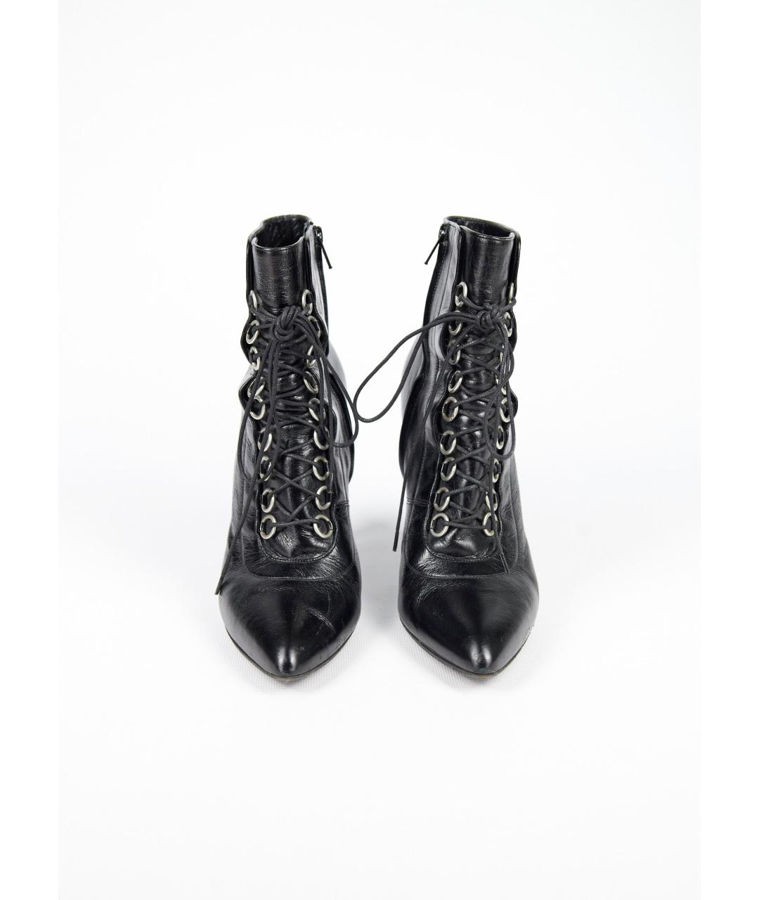 SAINT LAURENT Черные ботильоны из лакированной кожи, фото 4