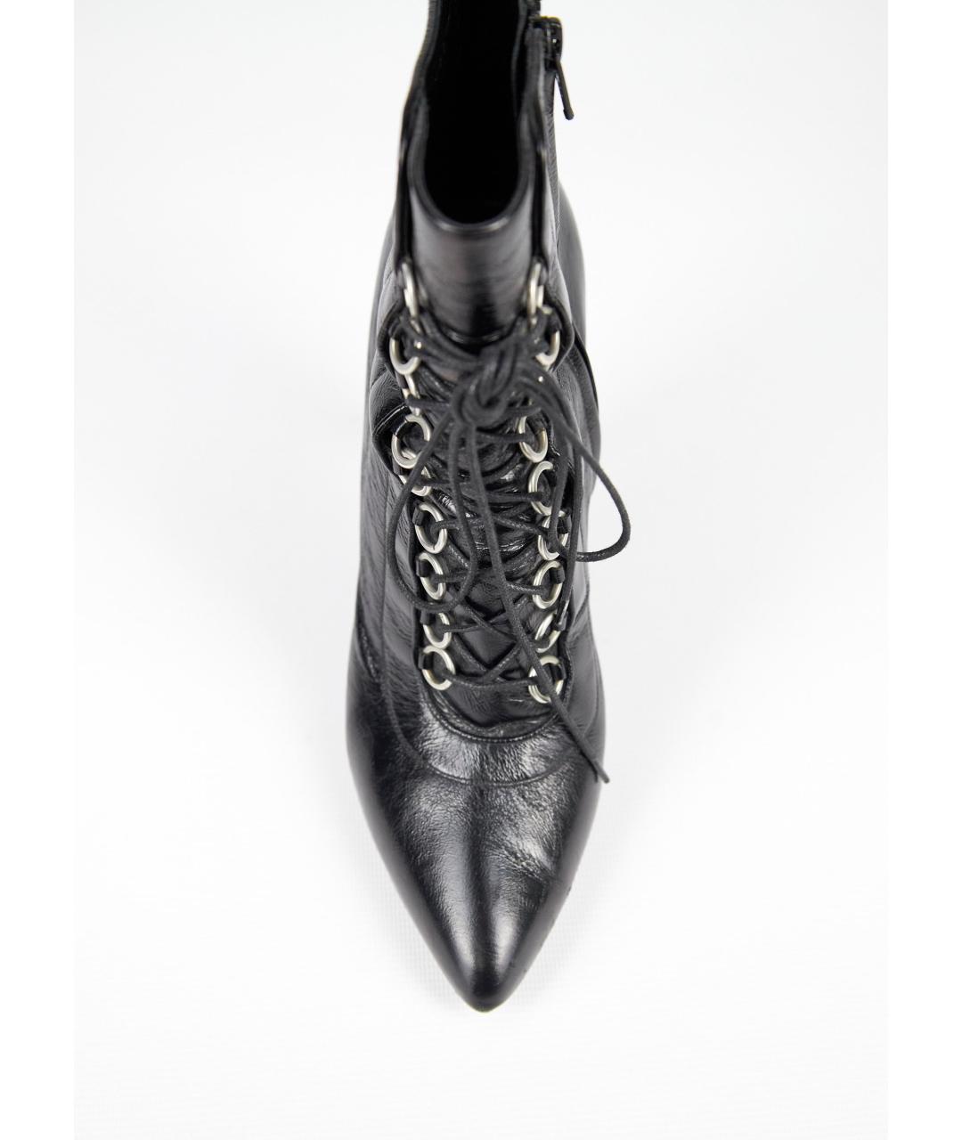 SAINT LAURENT Черные ботильоны из лакированной кожи, фото 5